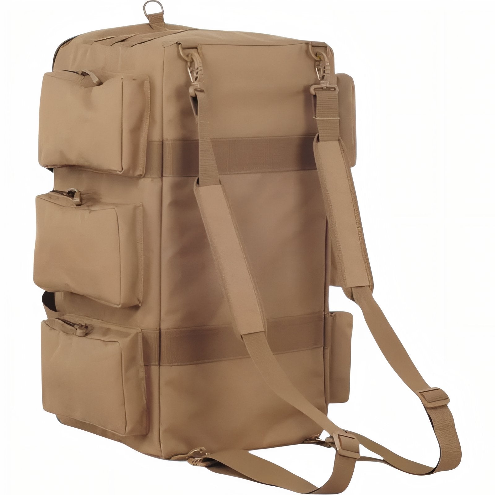 Sac De Transport Militaire 55L gros plan des poches - Camel - Vert Olive - Noir