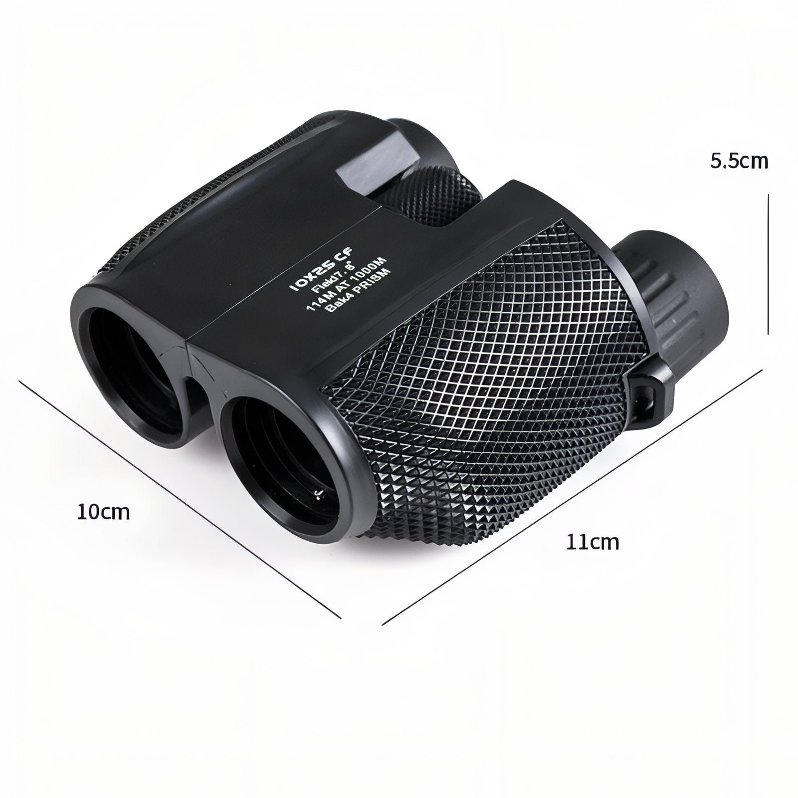 Petite Jumelle Puissante 10X25 guide des dimensions - Noir