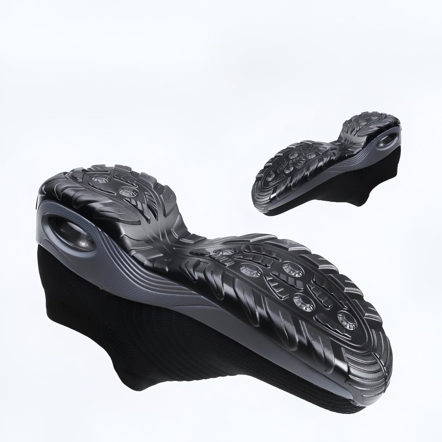 Basket de Marche Femme Sans Lacet gros plan semelle - Noir et Gris - Noir - Violet - Gris