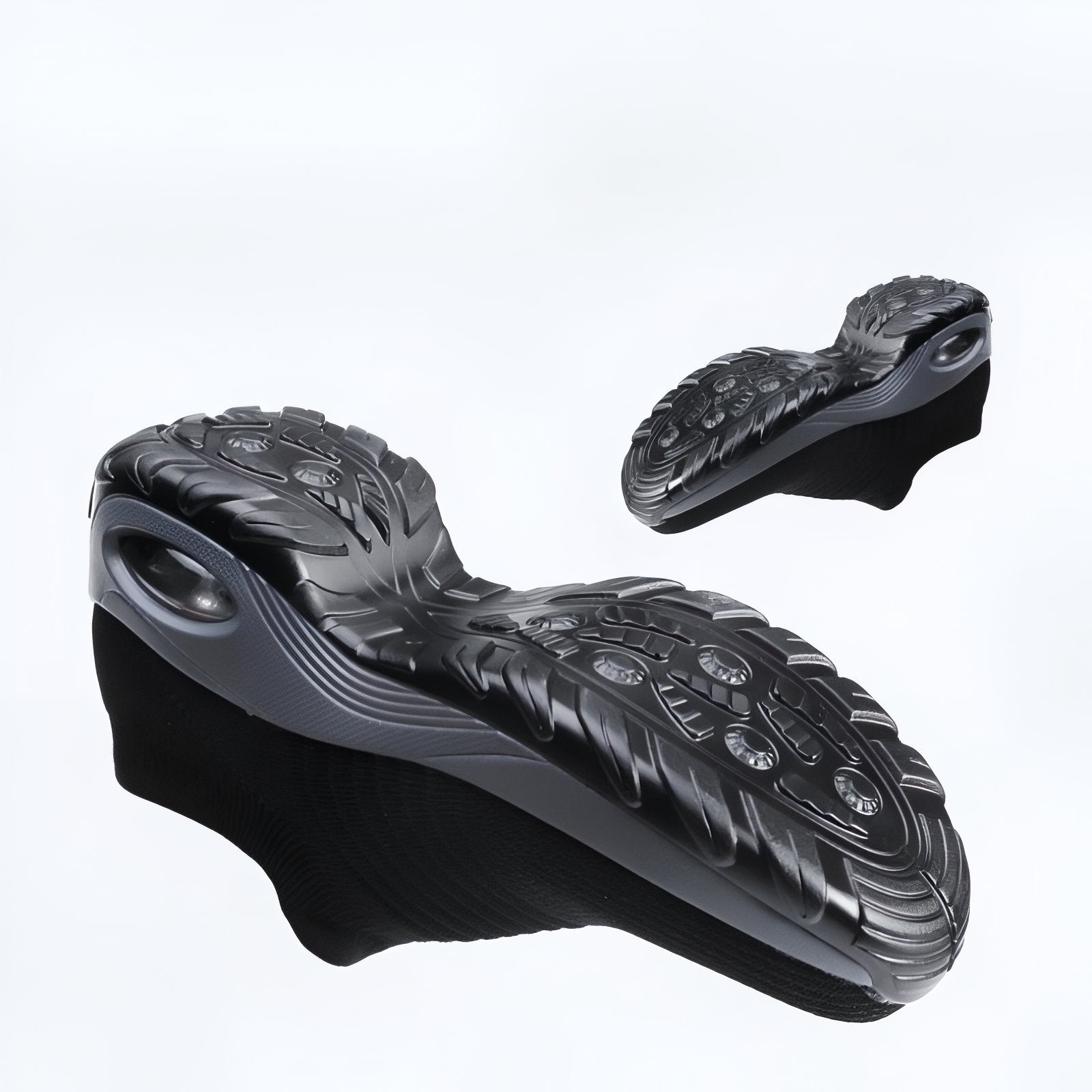 Basket de Marche Femme Sans Lacet gros plan semelle - Noir et Gris - Noir - Violet - Gris