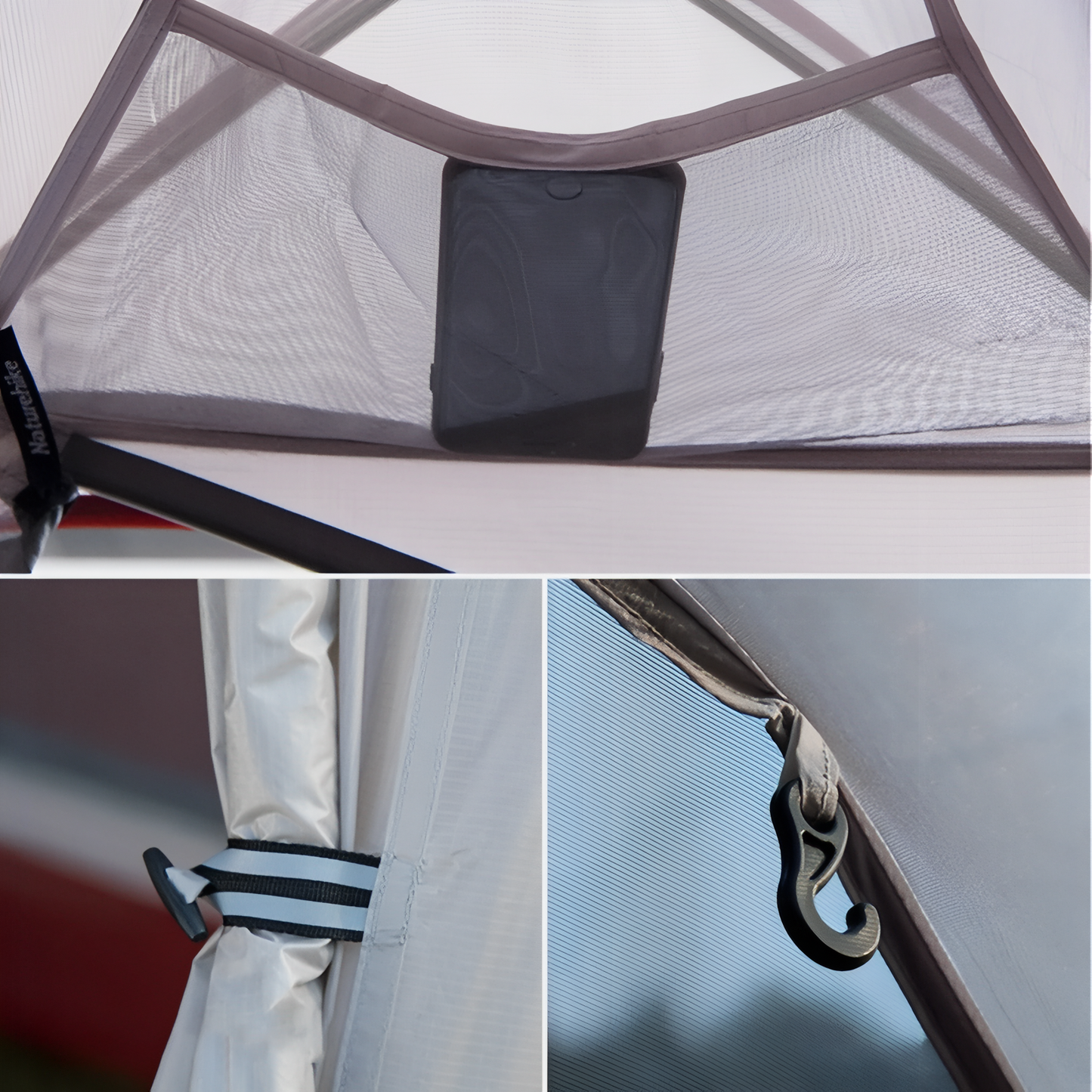 Tente 1 Personne Randonnée gros plan fermeture zippée - Beige et Rouge - Vert Pomme - Vert Foncé