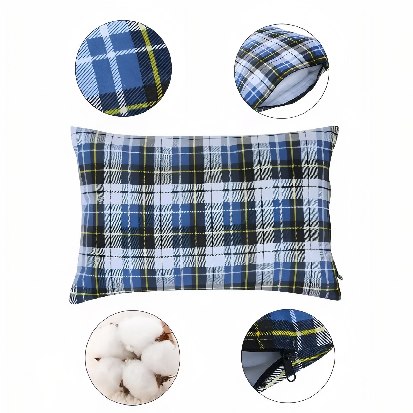 Oreiller Camping Compressible gros plan fermeture zippée - Vert - Rose - Bleu