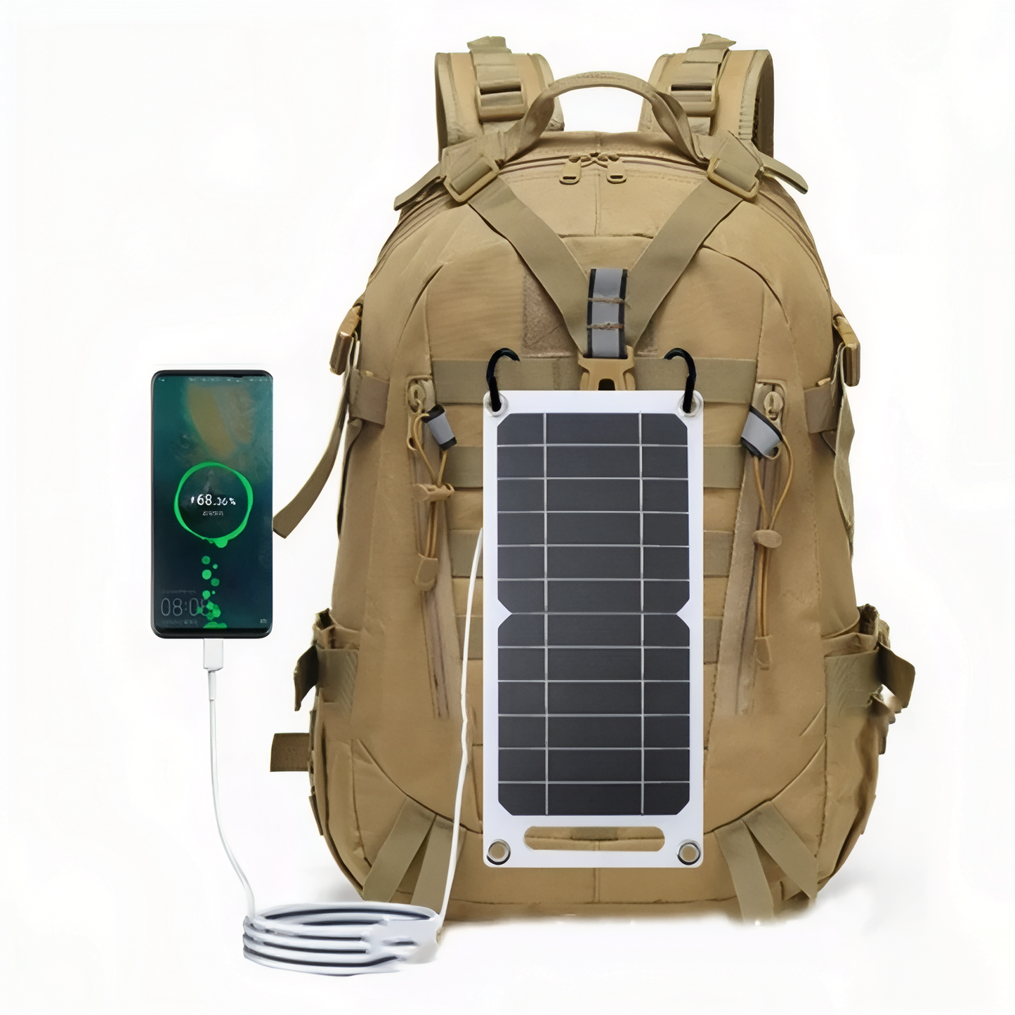 Chargeur Solaire Portable Randonnée 35W mise en situation - Noir Mat