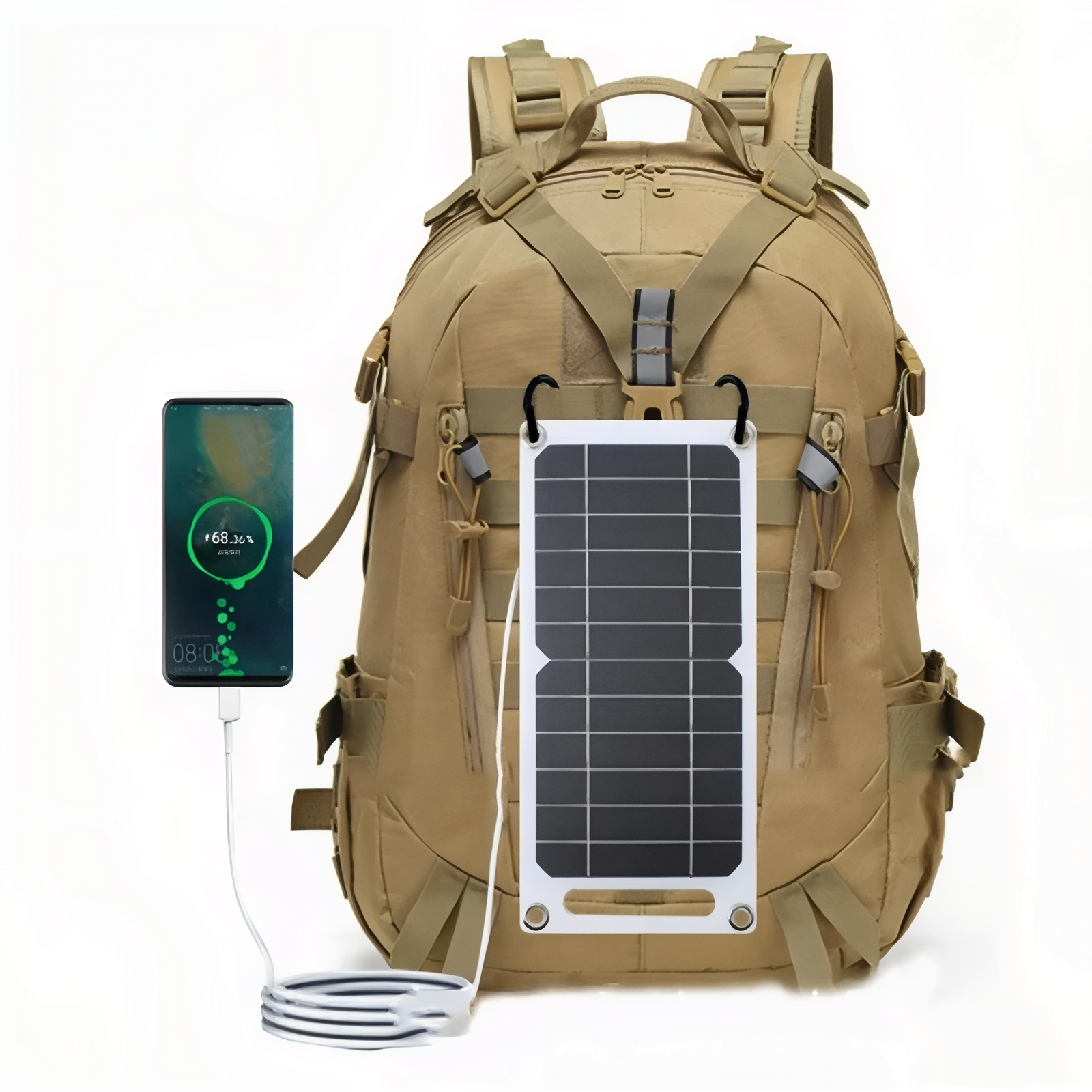 Chargeur Solaire Portable Randonnée 35W mise en situation - Noir Mat