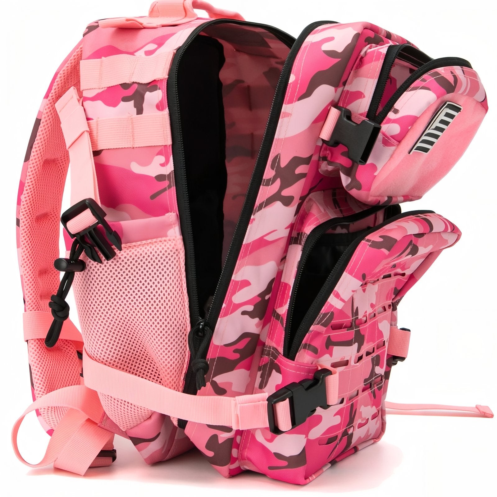 Sac à Dos Camouflage Rose 25L compartiment ouvert - Rose