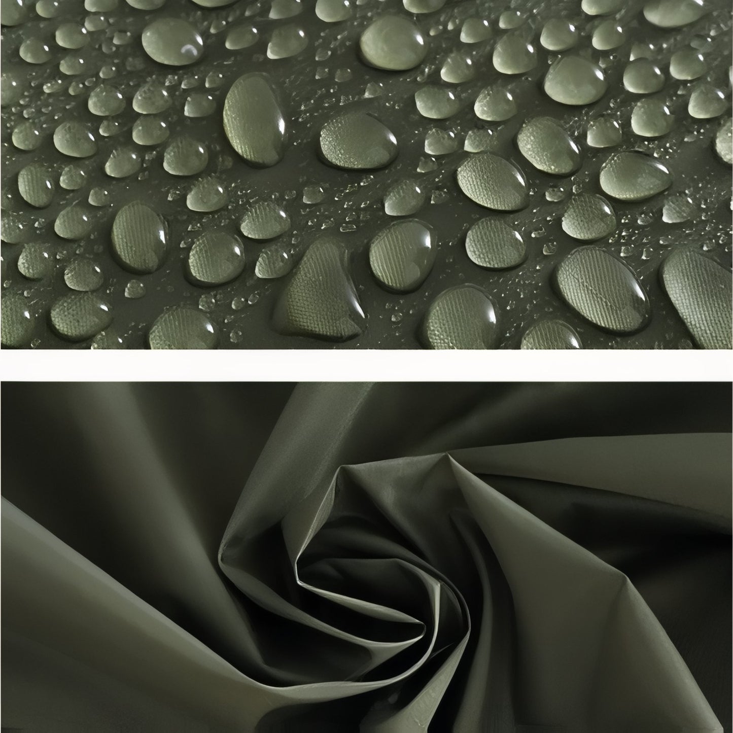 Poncho Pluie Randonnée gros plan tissu imperméable - Noir - Noir (avec poche du milieu) - Vert Olive (avec poche du milieu) - Vert Olive