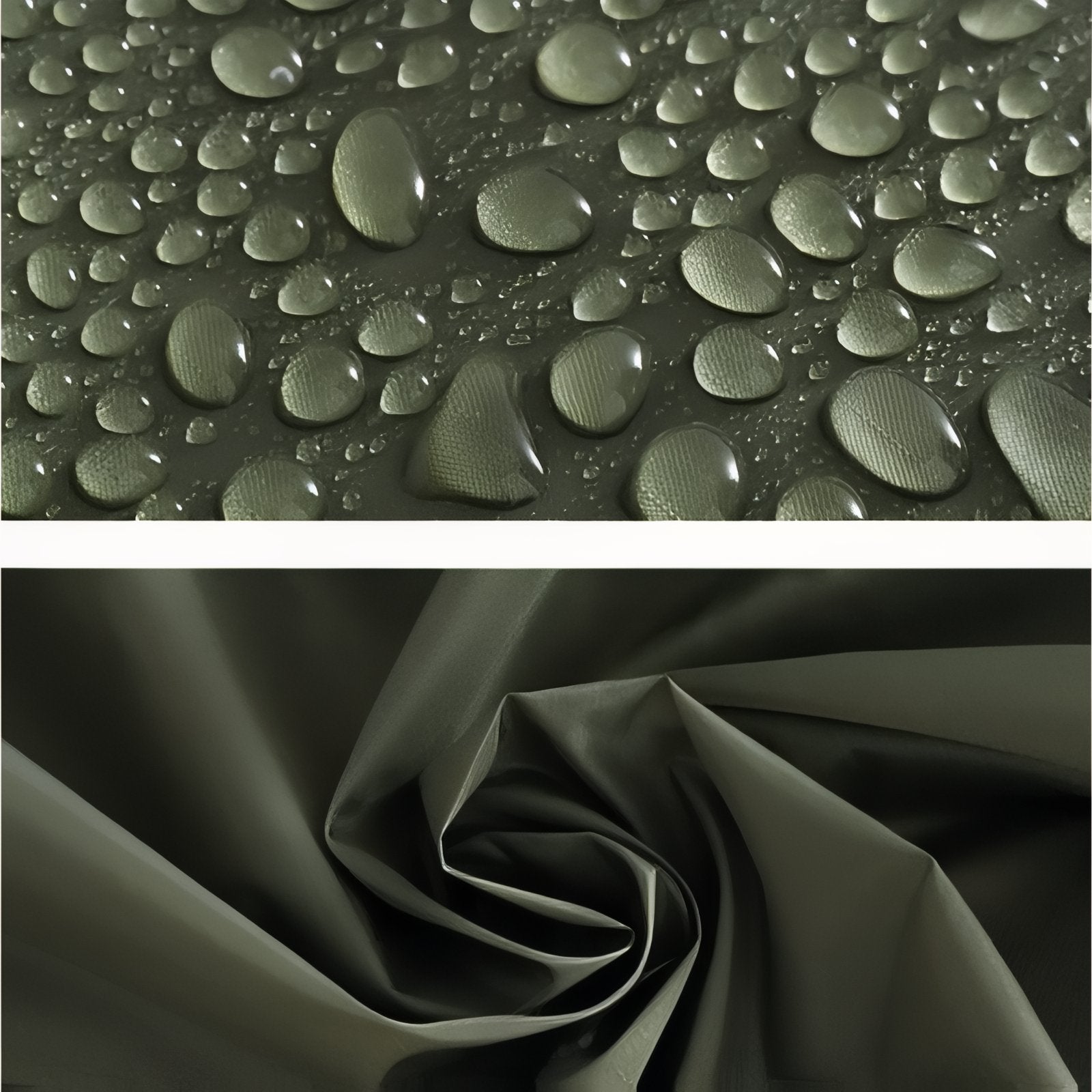 Poncho Pluie Randonnée gros plan tissu imperméable - Noir - Noir (avec poche du milieu) - Vert Olive (avec poche du milieu) - Vert Olive