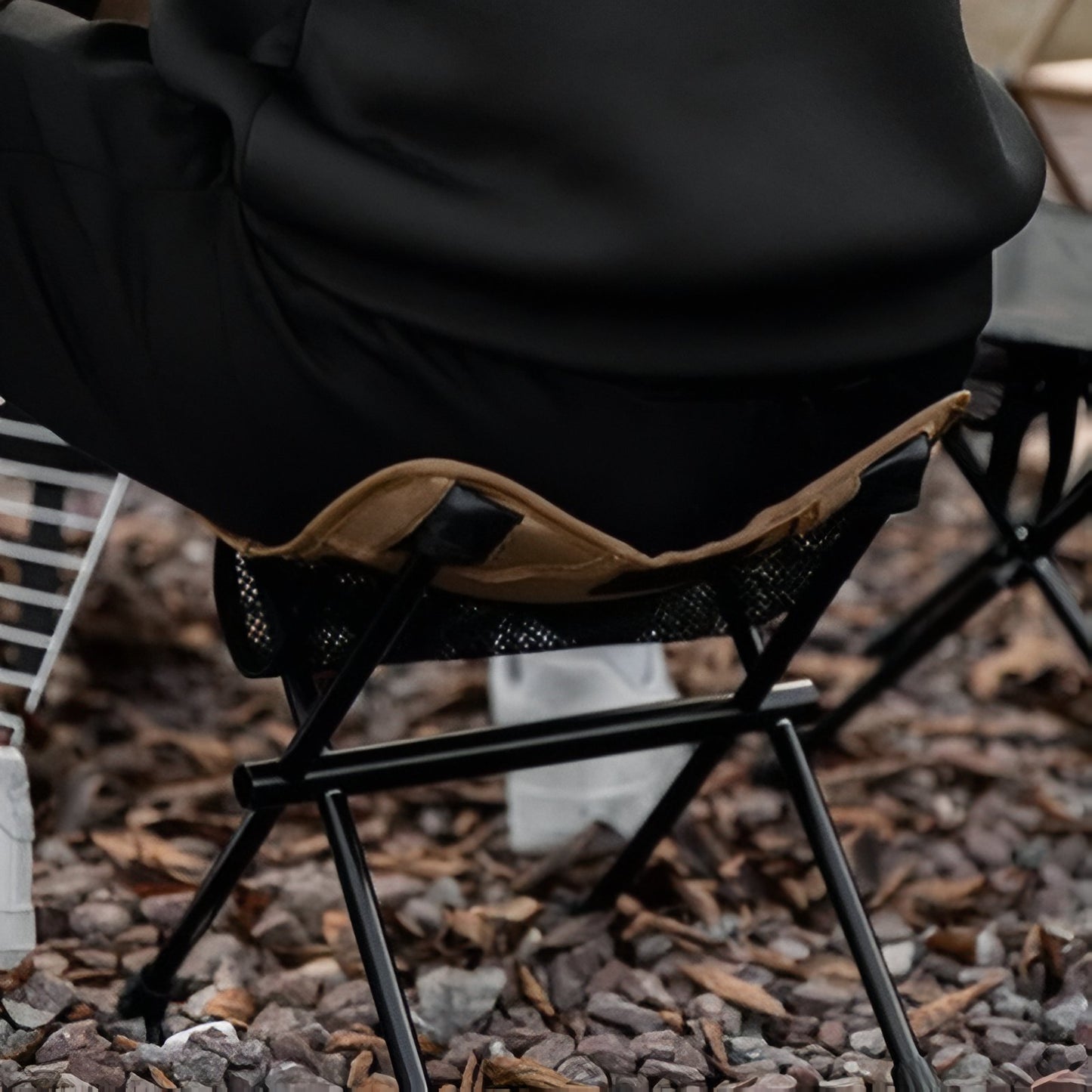 Tabouret Randonnée Ultra Léger portée à la main - Noir Mat - Beige Clair - Vert Militaire