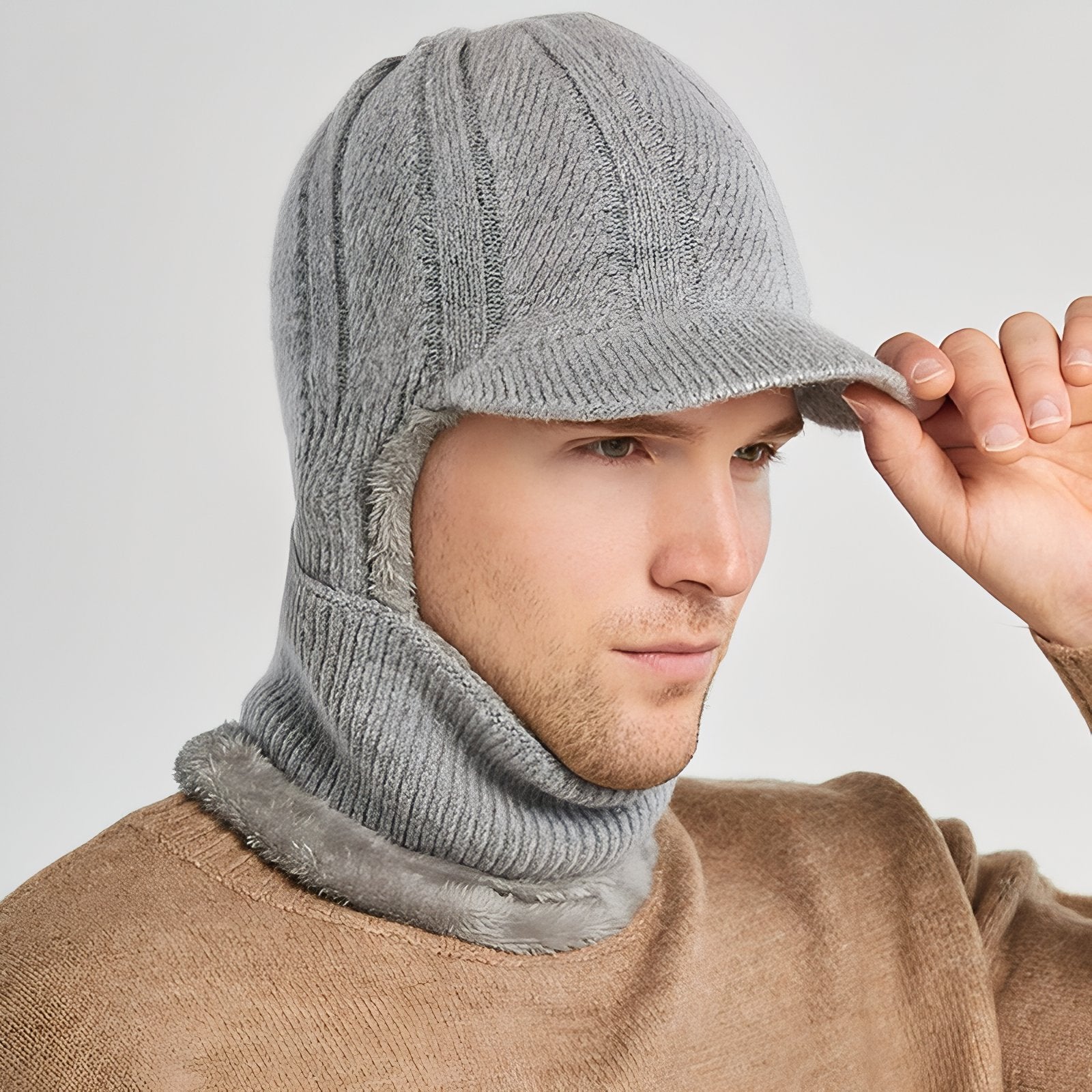 Cagoule 3 En 1 portée sur la tête - Gris Foncé - Beige - Bleu Marine - Noir - Gris Clair