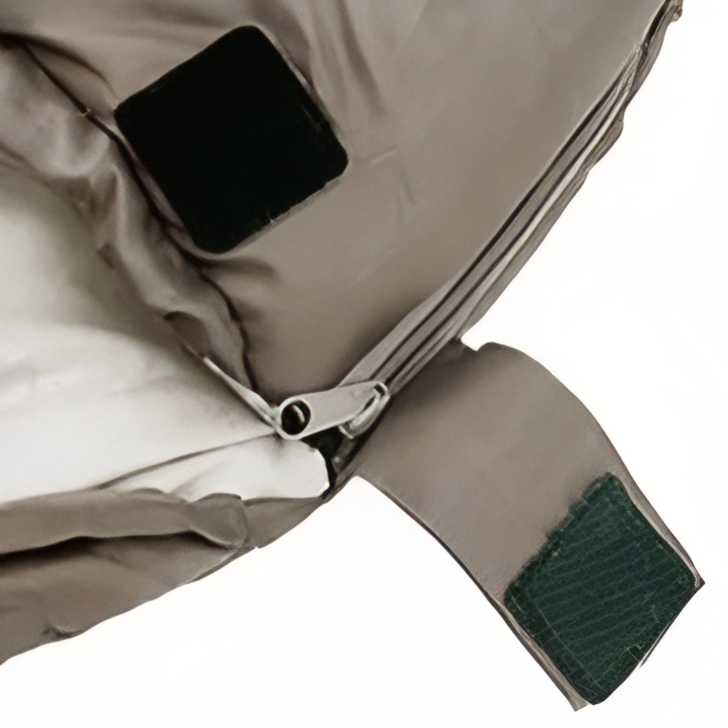 Sac De Couchage 4 Saisons Marron gros plan fermeture zippée - Marron