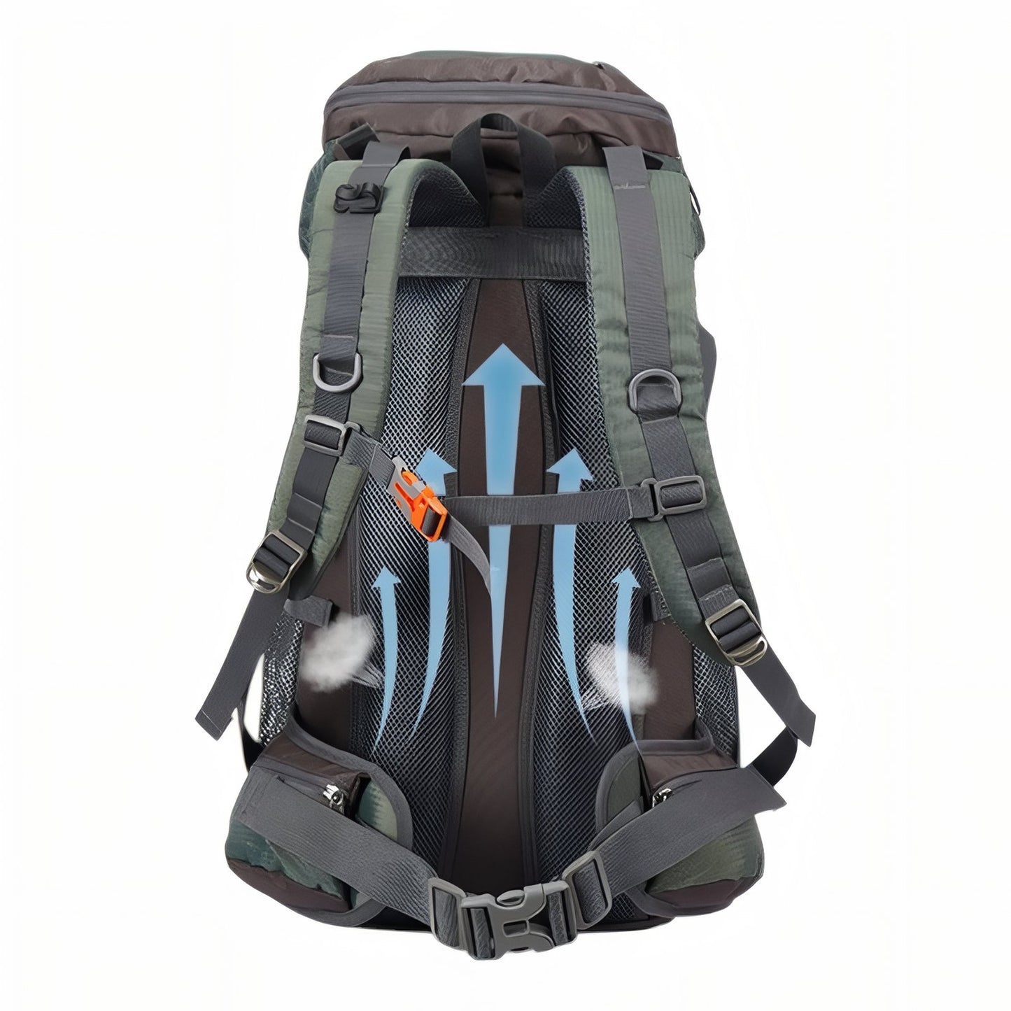 Sac à Dos Randonnée Homme 70L détail des bretelles - Noir Profond - Bleu Ciel - Bleu - Rouge Cerise - Orange et Noir - Bleu Marine