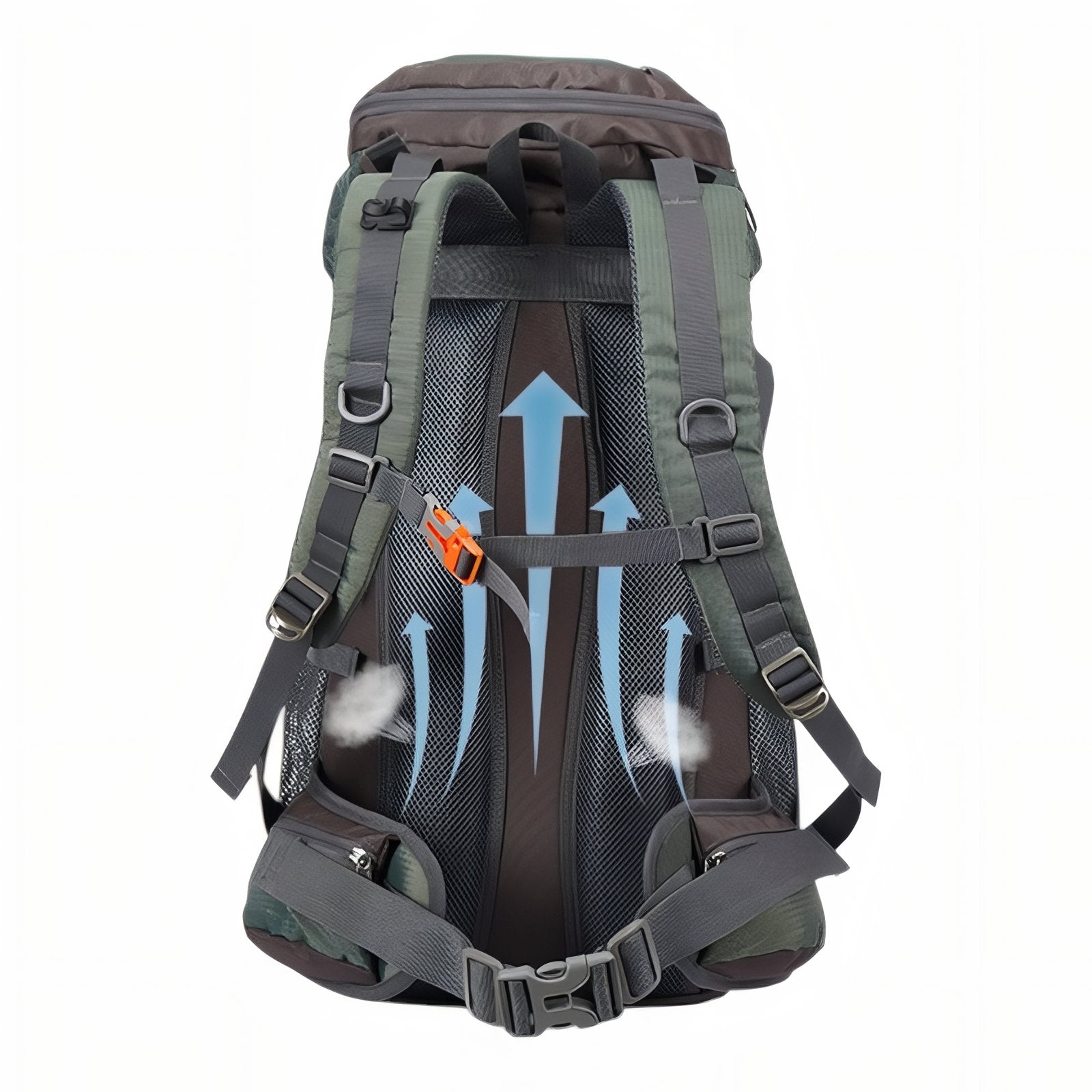 Sac à Dos Randonnée Homme 70L détail des bretelles - Noir Profond - Bleu Ciel - Bleu - Rouge Cerise - Orange et Noir - Bleu Marine