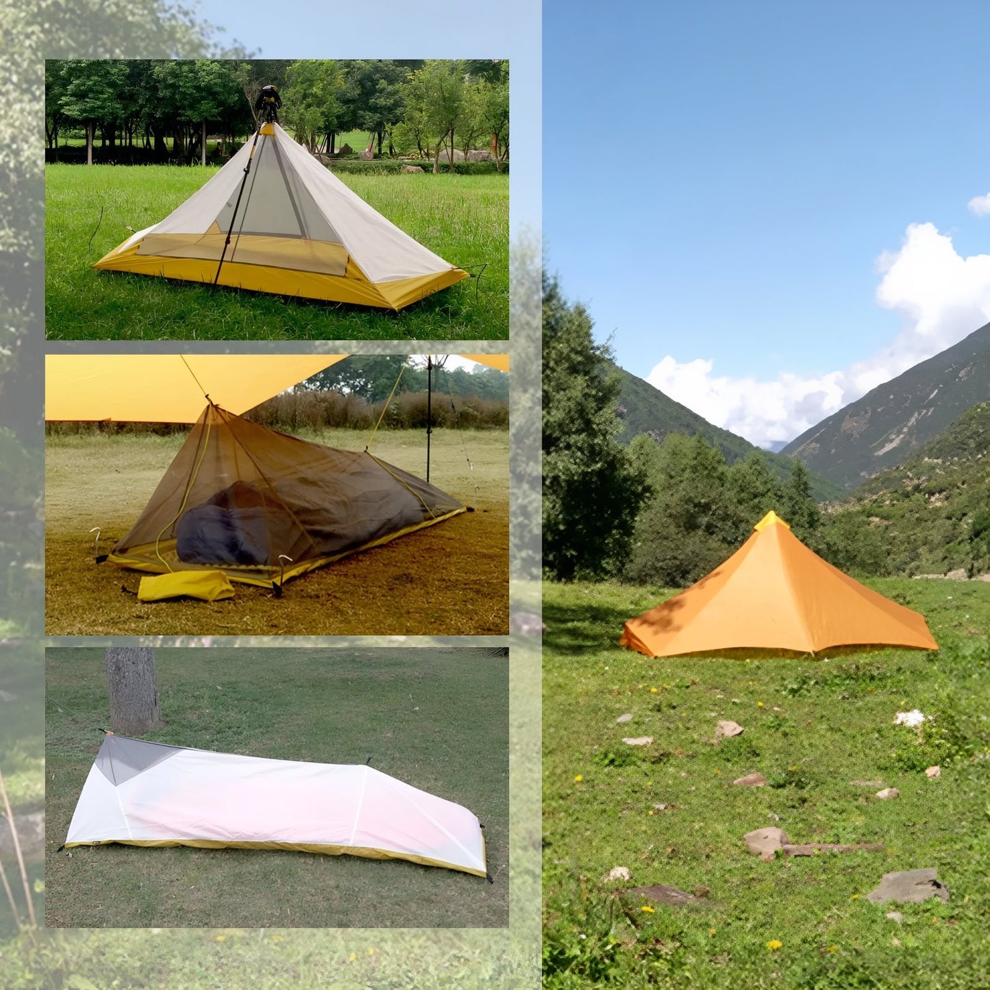 Tente Bivouac Ultra Légère 1 Personne 230g/260g quatre tentes en extérieur - 4 Saisons - 3 Saisons