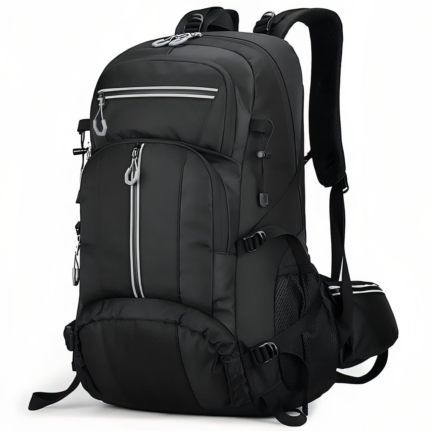 Sac à Dos Randonnée Multi-Poches 55L - Noir Profond