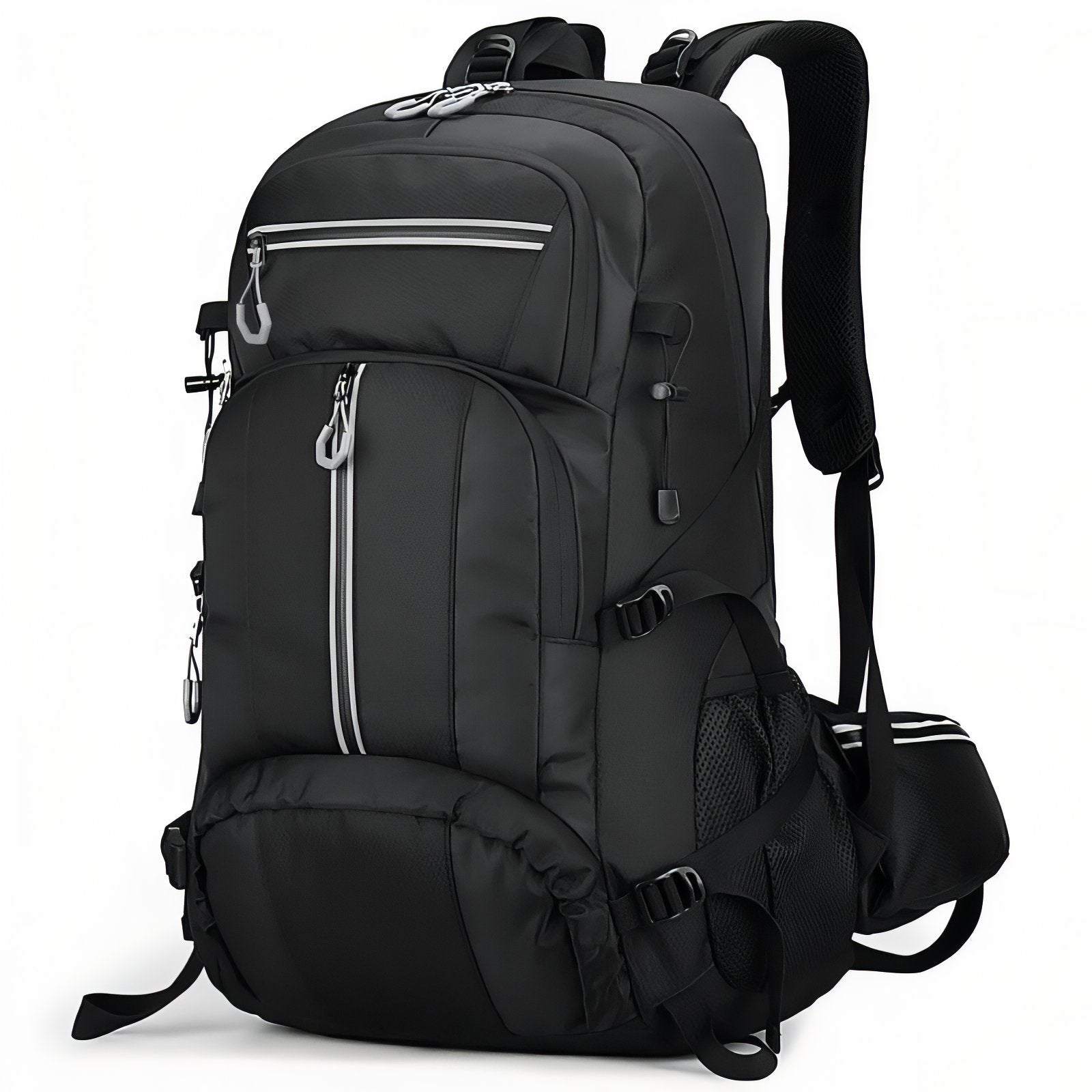 Sac à Dos Randonnée Multi-Poches 55L - Noir Profond