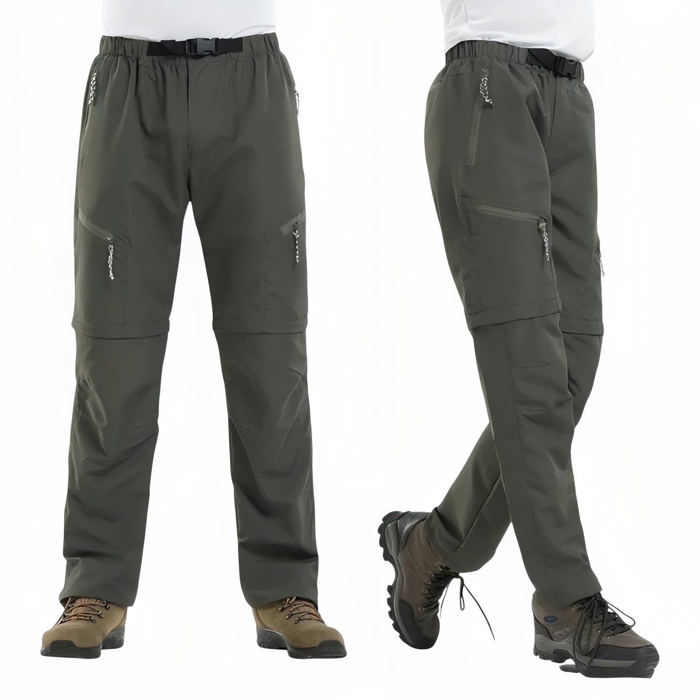 Pantalon Modulable Randonnée - Vert Olive