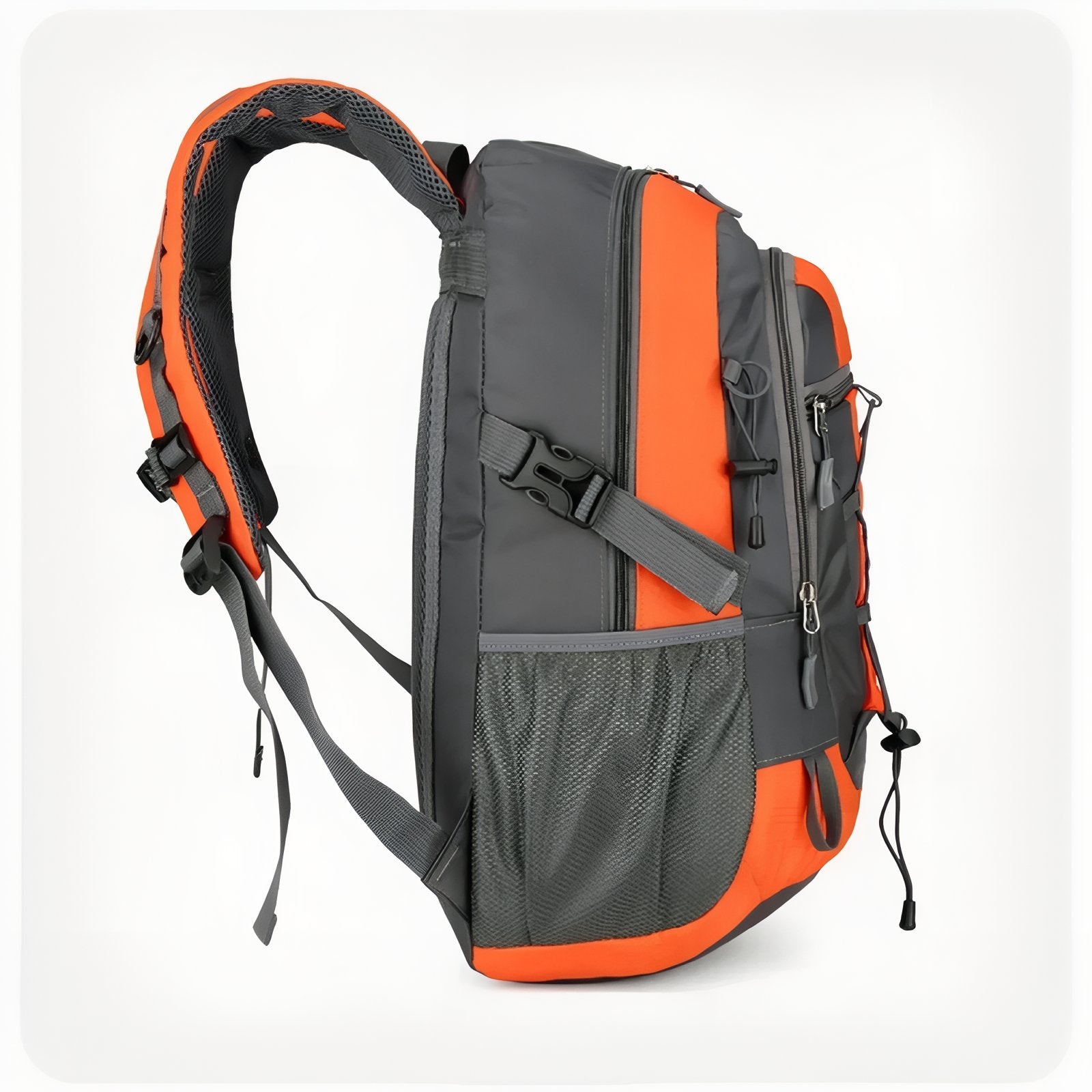 Sac à Dos Léger Pour Randonnée 30L vue latérale - Orange et Gris