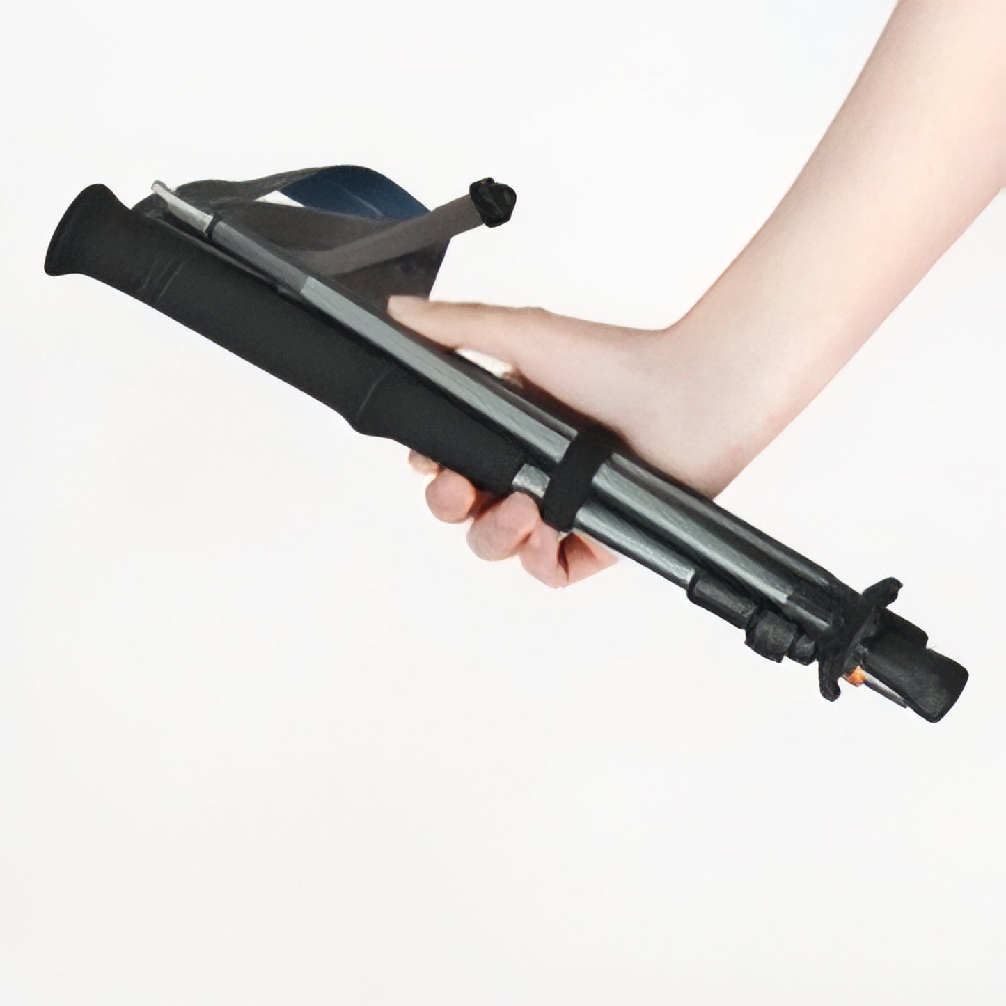 Bâton de Randonnée Pliable Carbone portée à la main - Noir - Gris
