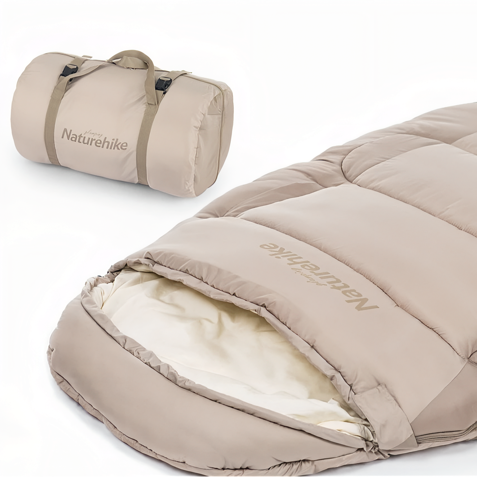 Sac De Couchage Extra Large compartiment ouvert - Beige Clair - Gris Clair