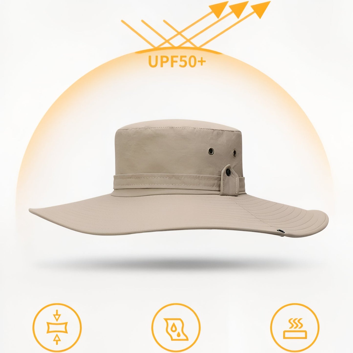 Chapeau D'Aventurier Randonnée chapeau sur fond blanc - Beige