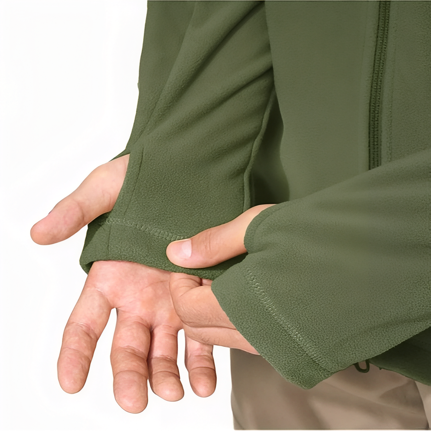 Veste Polaire Randonnée Homme gros plan manche - Vert Olive - Gris - Bleu Marine - Noir