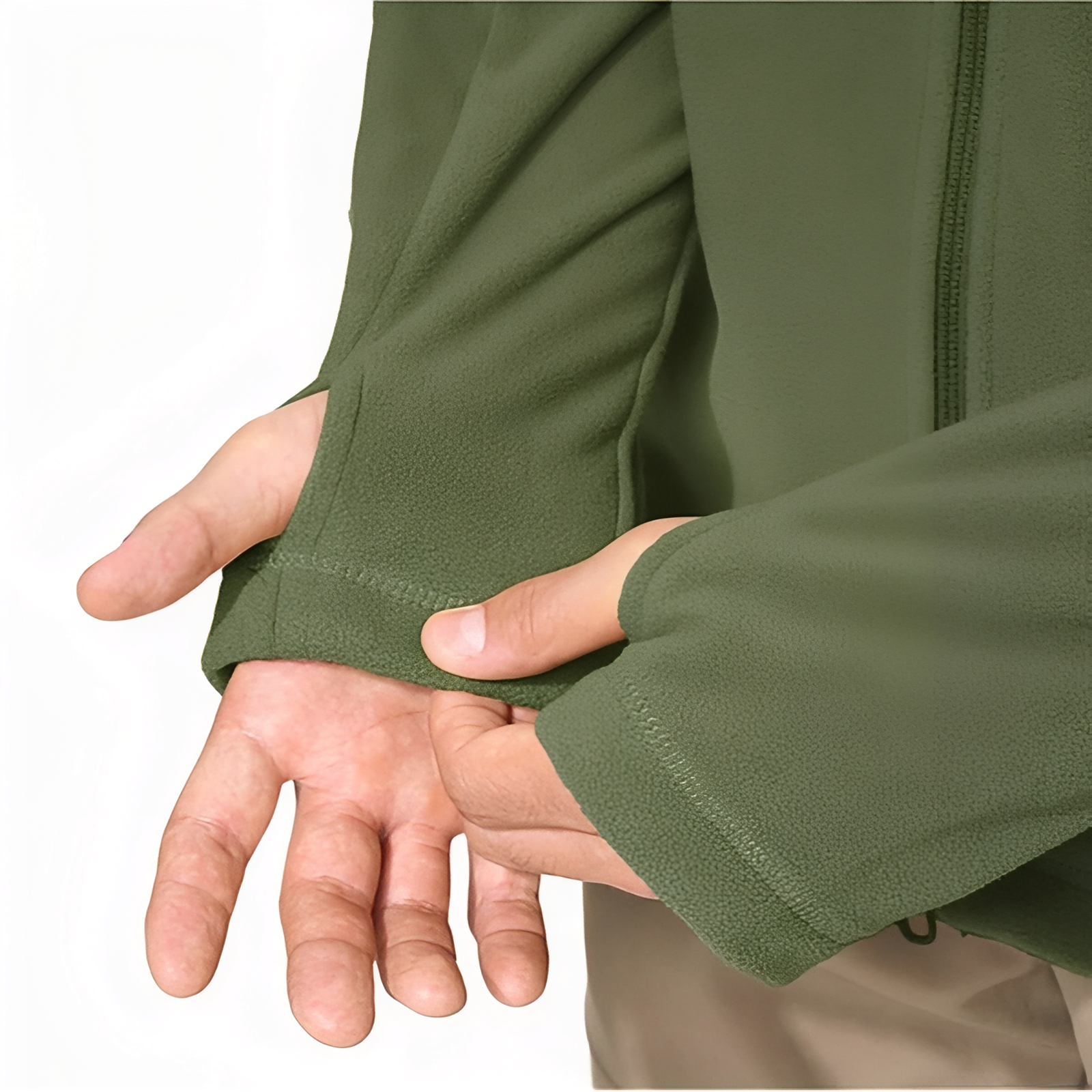 Veste Polaire Randonnée Homme gros plan manche - Vert Olive - Gris - Bleu Marine - Noir