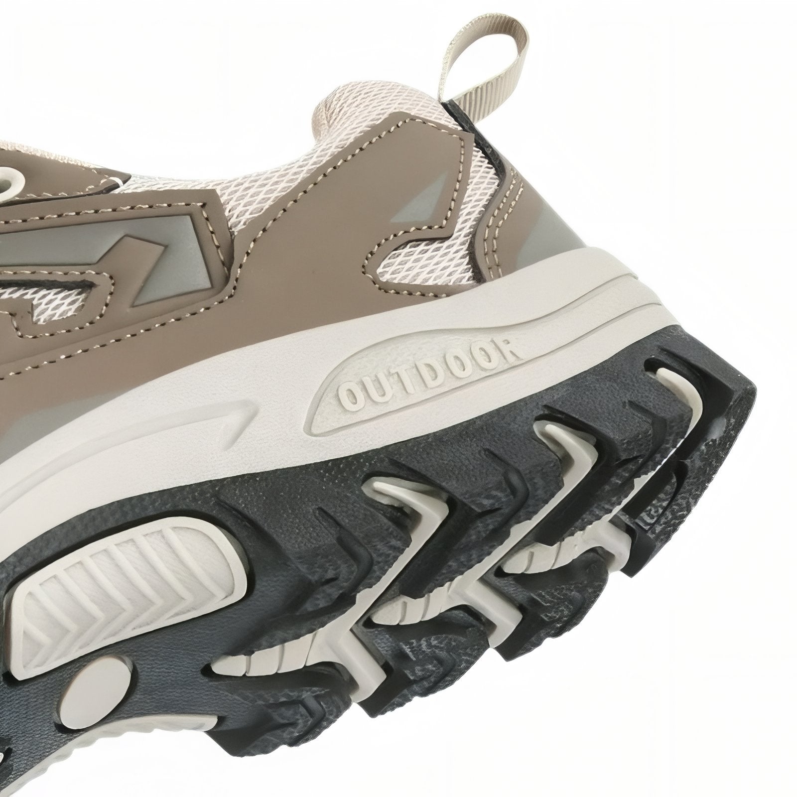 Chaussure Basse De Marche Homme gros plan semelle - Beige et Marron - Noir et Gris