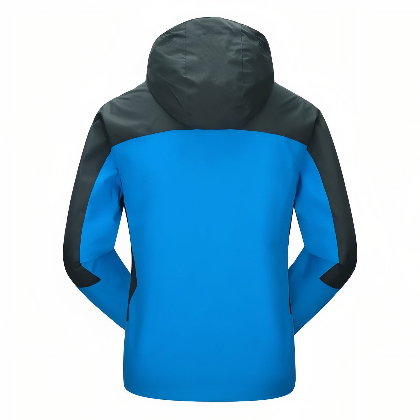 Veste Randonnée Imperméable Respirante Homme vue arrière - Bleu Ciel et Noir