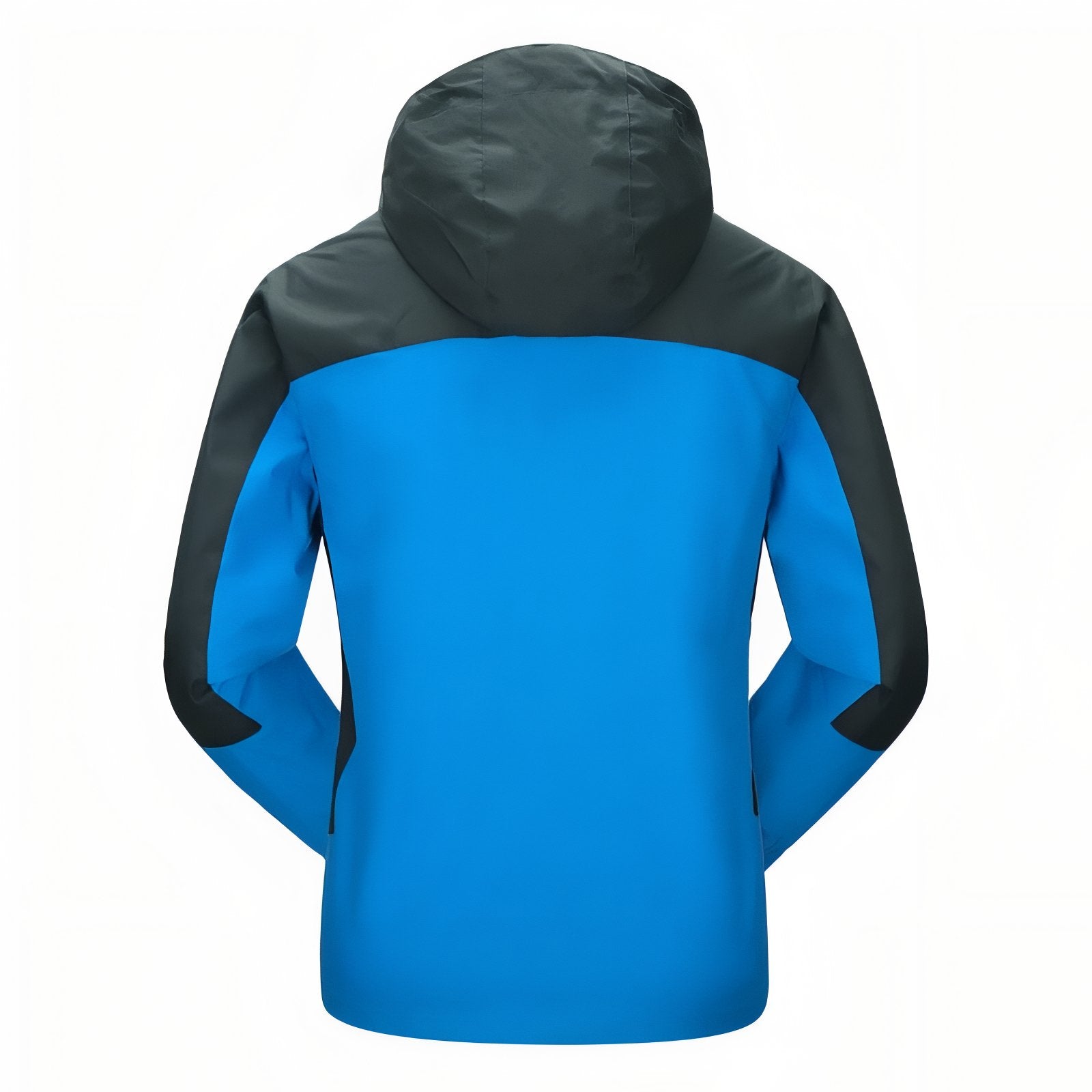 Veste Randonnée Imperméable Respirante Homme vue arrière - Bleu Ciel et Noir
