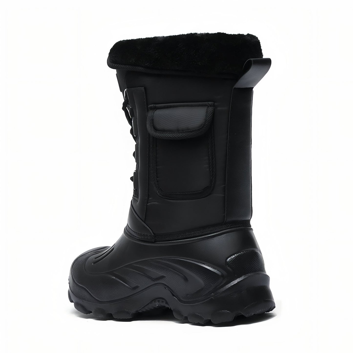 Botte Randonnée Neige Homme vue arrière détail - Noir