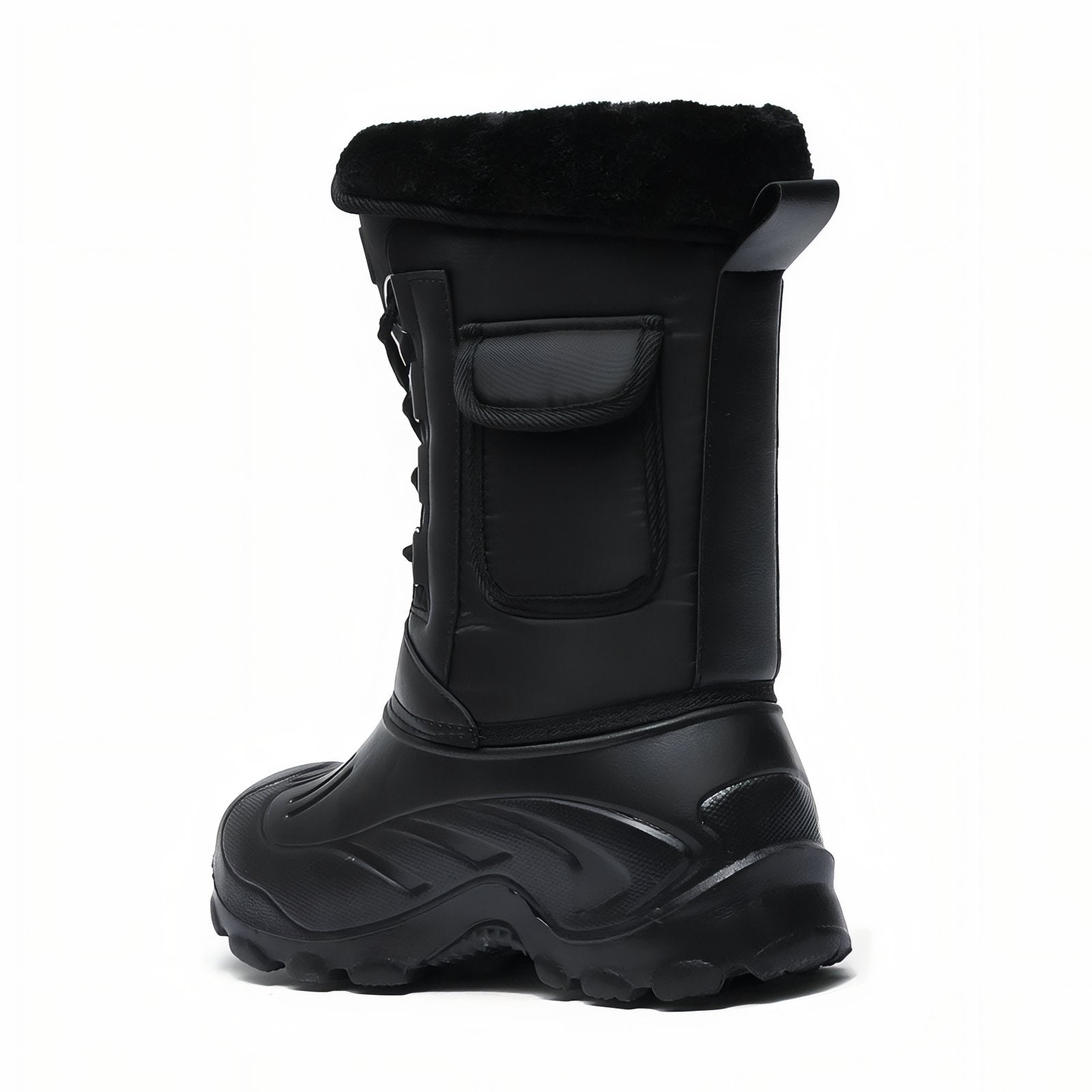 Botte Randonnée Neige Homme vue arrière détail - Noir
