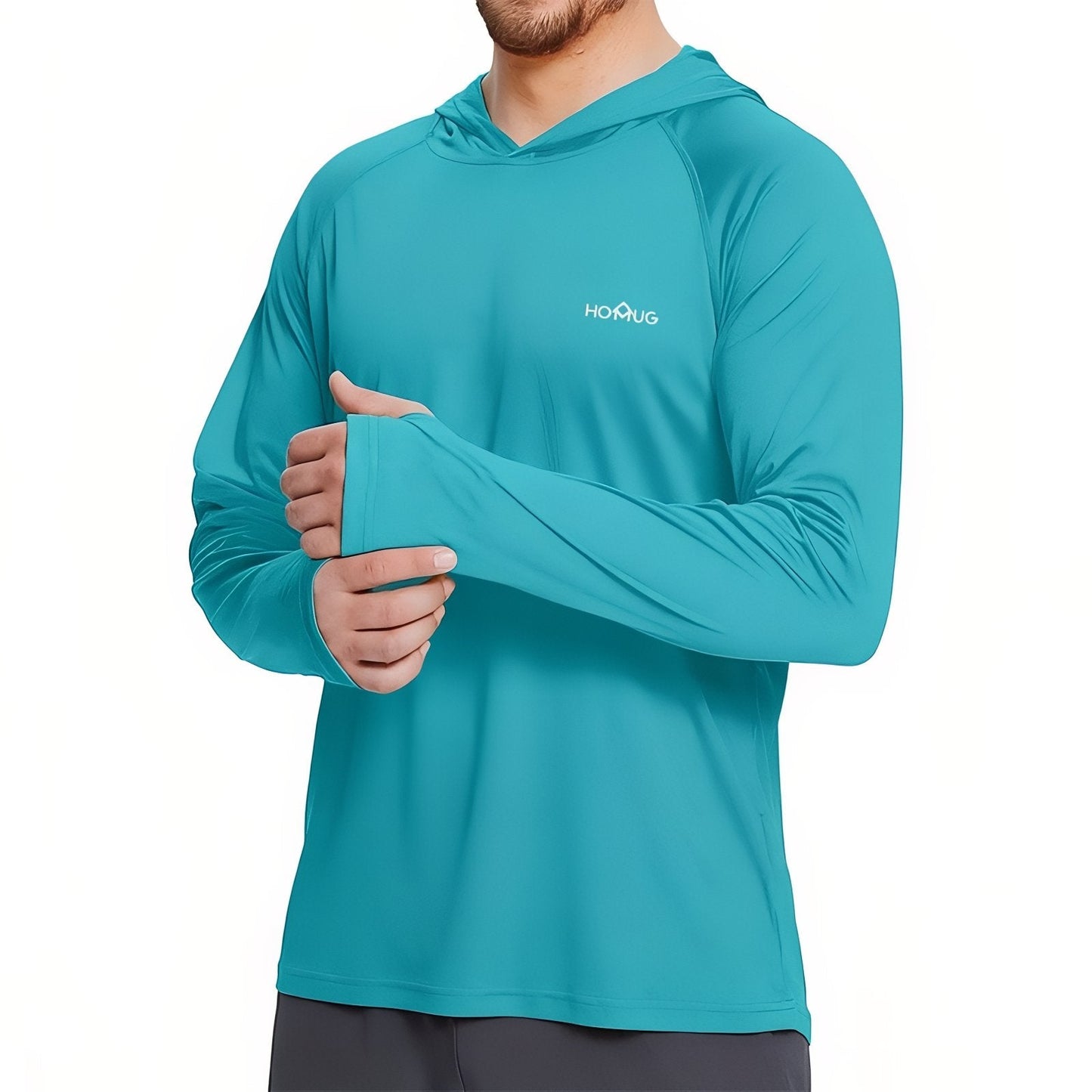 T-Shirt Anti-UV Homme Randonnée UPF50+ - Turquoise Clair