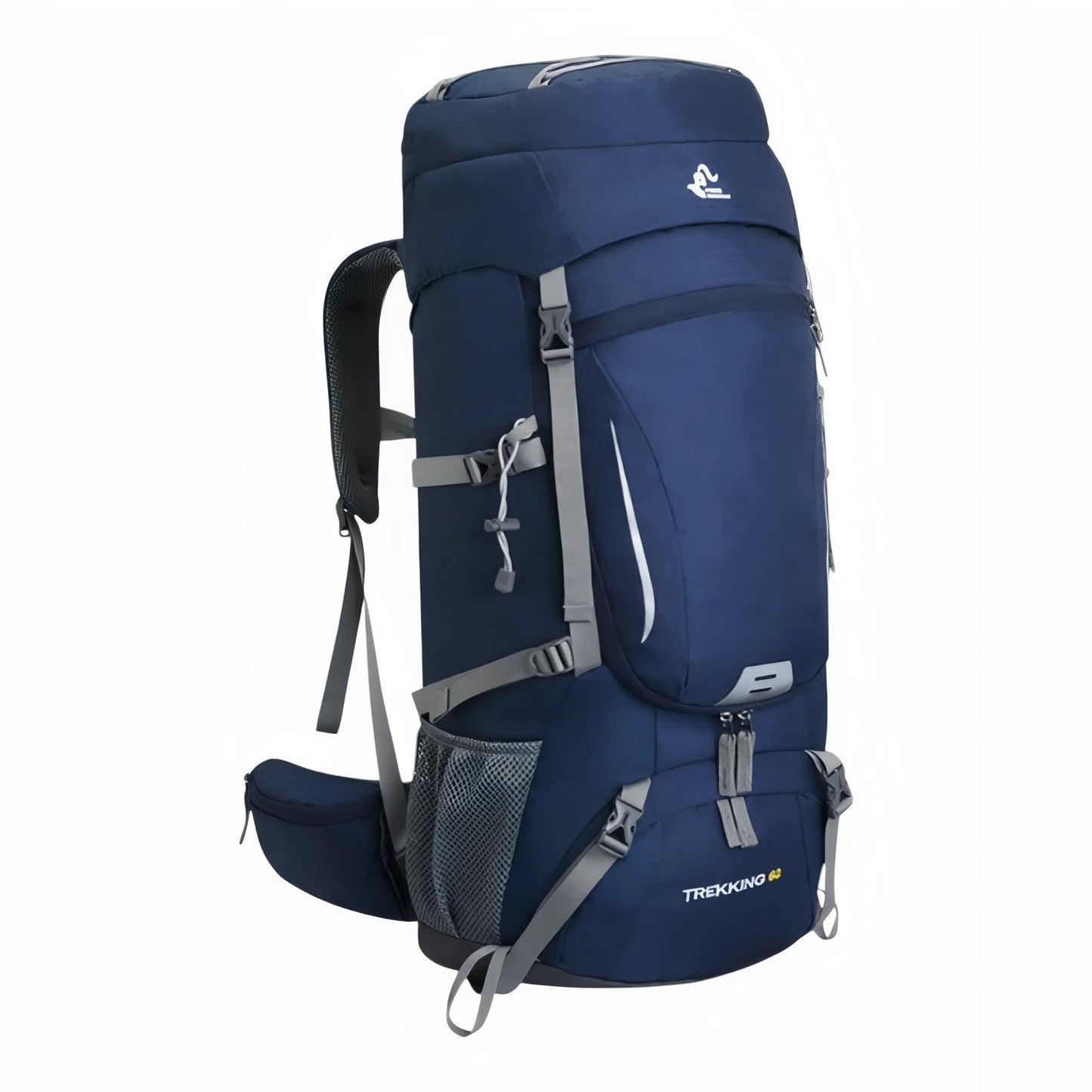 Sac à Dos Randonnée Respirant 60 Litres angle latéral droit - Bleu Marine