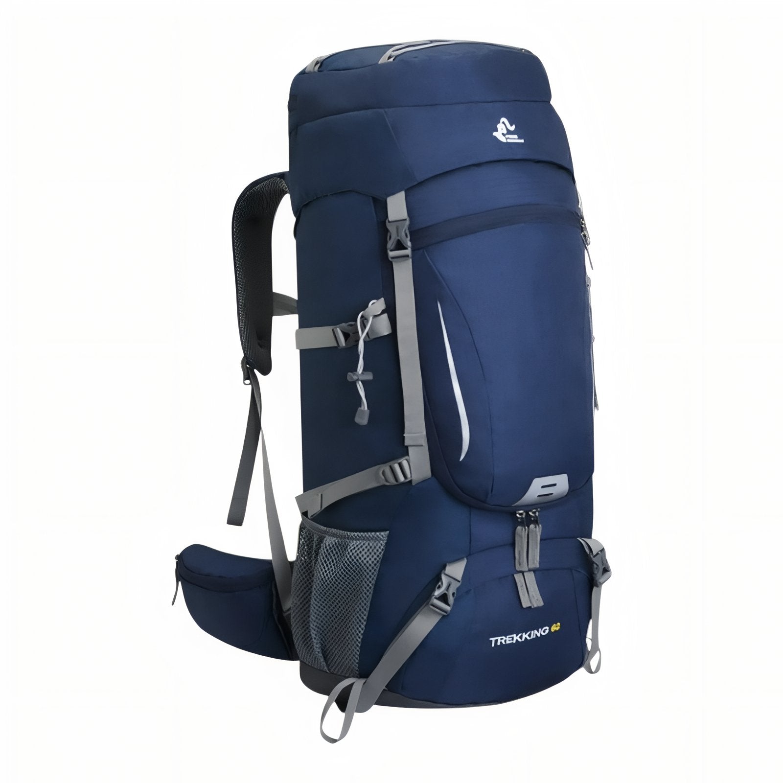 Sac à Dos Randonnée Respirant 60 Litres angle latéral droit - Bleu Marine