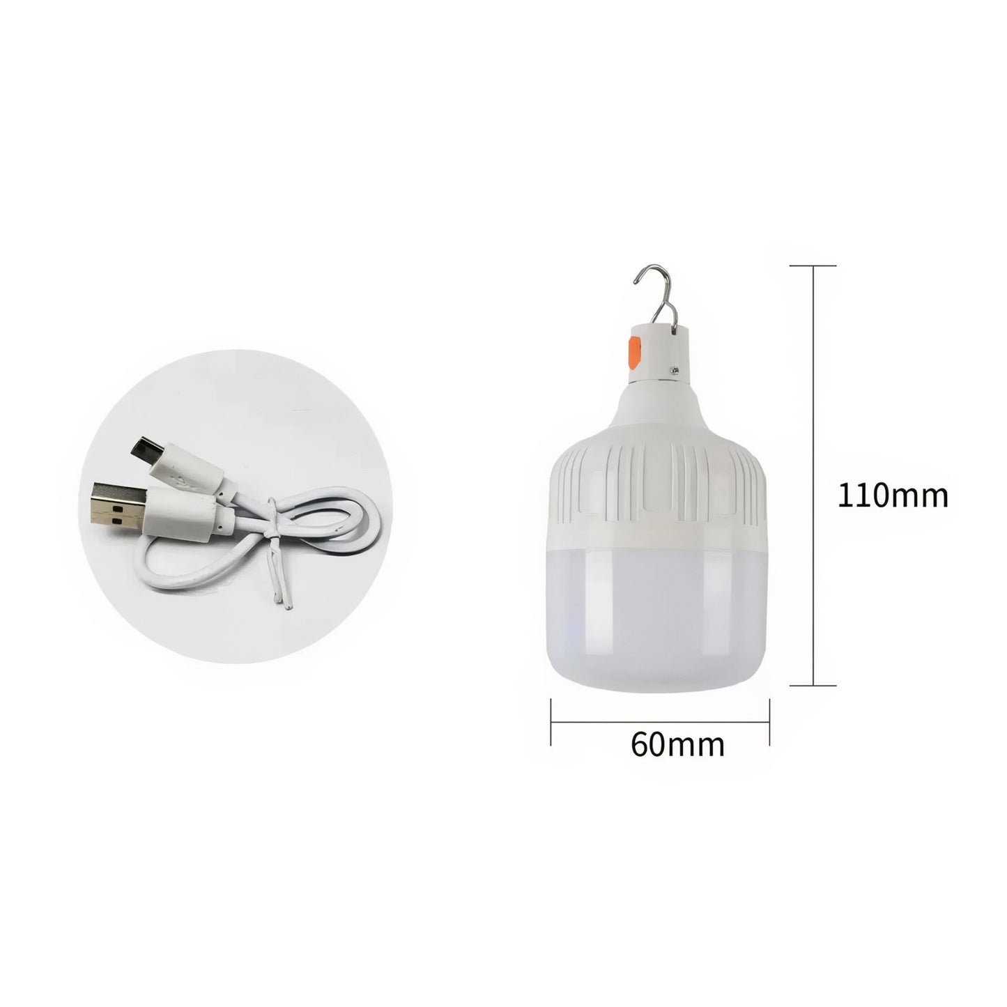 Lanterne Camping Rechargeable 60W câble USB et dimensions - 30W - 60W
