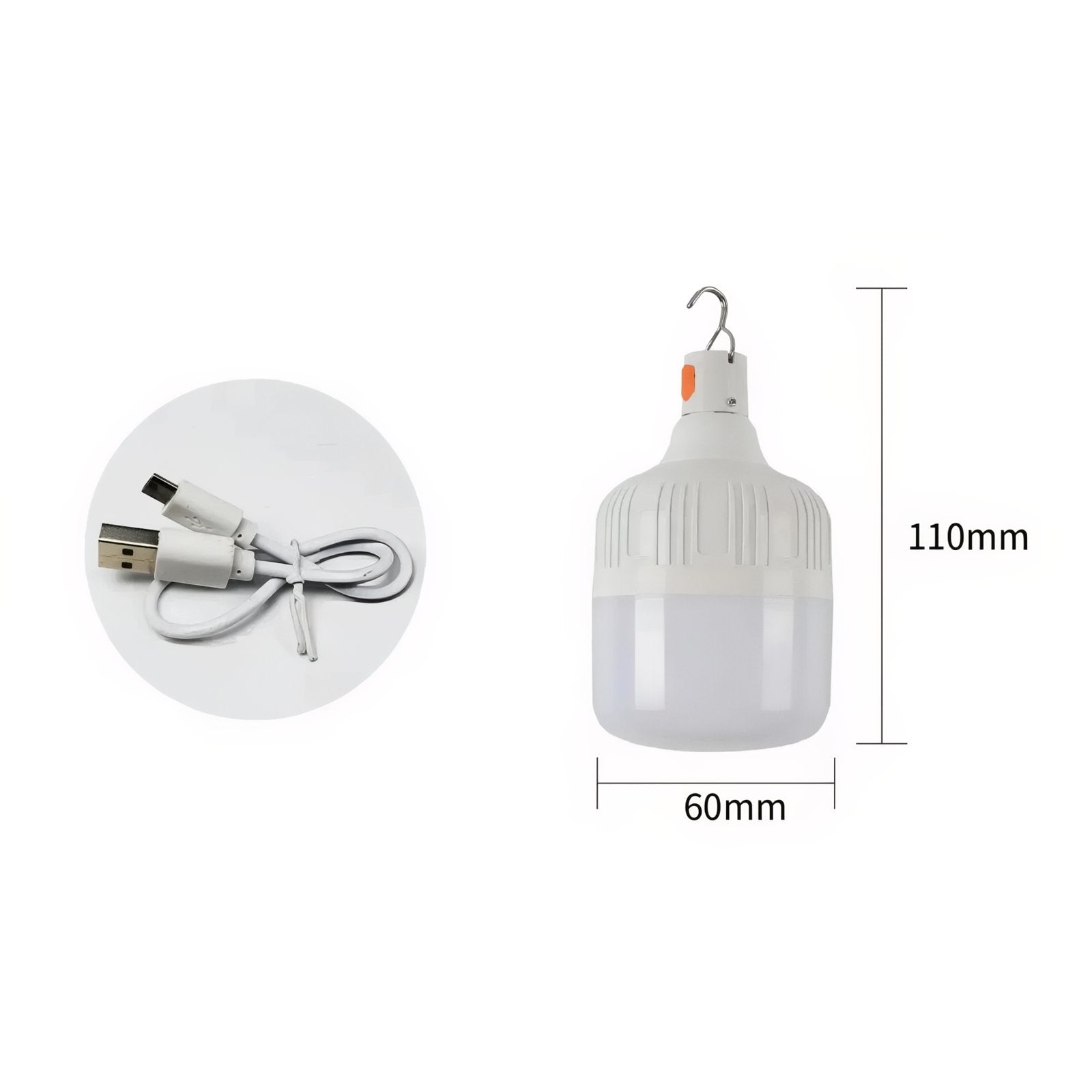 Lanterne Camping Rechargeable 60W câble USB et dimensions - 30W - 60W
