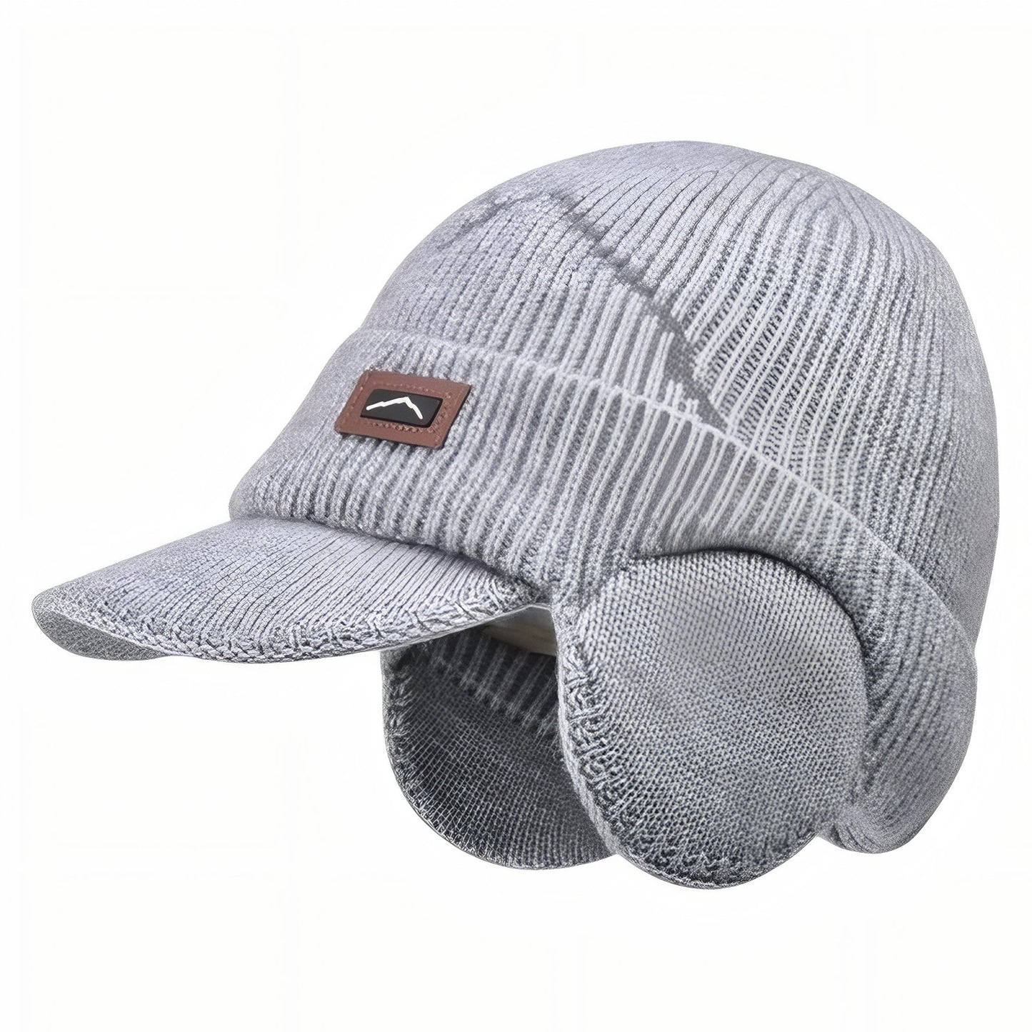 Bonnet Casquette Hiver Homme - Gris Clair - 55-60cm