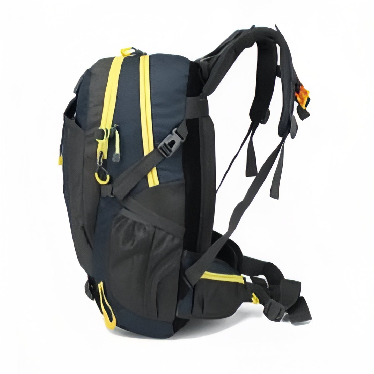 Sac à Dos Marche Randonnée 40L gros plan fermeture zippée - Vert Fluo - Gris - Bleu Cobalt - Orange - Noir et Jaune - Rouge - Turquoise - Violet - Noir et Rouge - Bleu Marine - Vert Olive