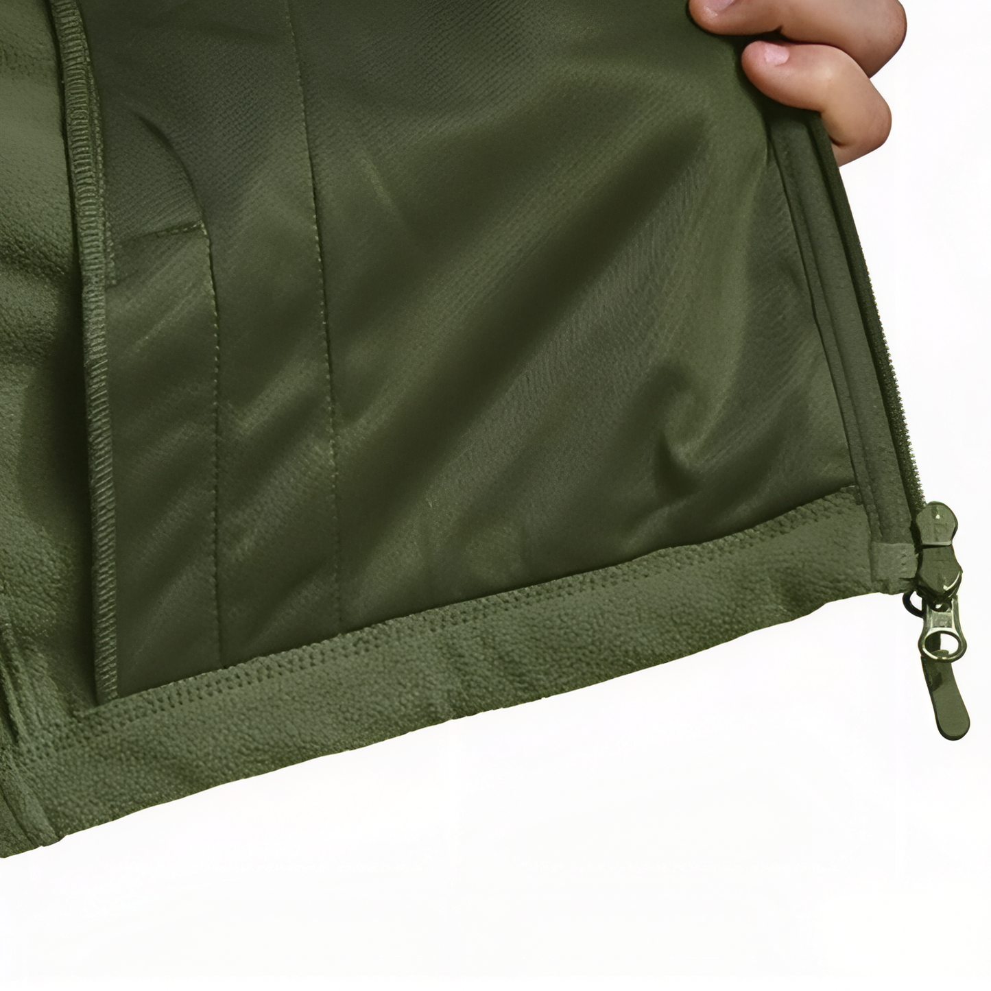 Veste Polaire Randonnée Homme gros plan intérieur - Vert Olive - Gris - Bleu Marine - Noir