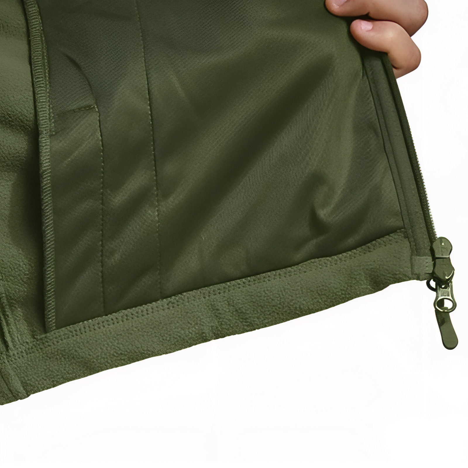Veste Polaire Randonnée Homme gros plan intérieur - Vert Olive - Gris - Bleu Marine - Noir