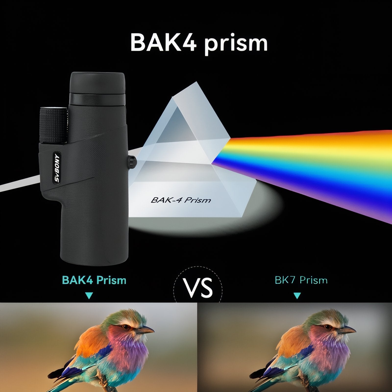 Monoculaire Randonnée comparaison de prismes - 8X42 - 10X42