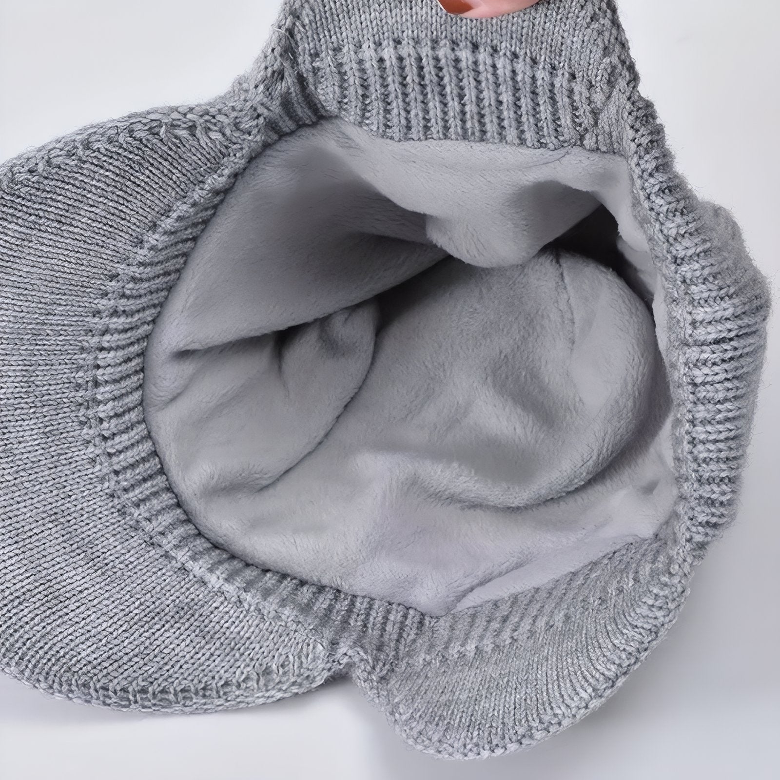 Bonnet Casquette Homme intérieur doublé doux - Gris Clair - Noir - Marron Clair - Beige - Gris Foncé - Bleu Marine