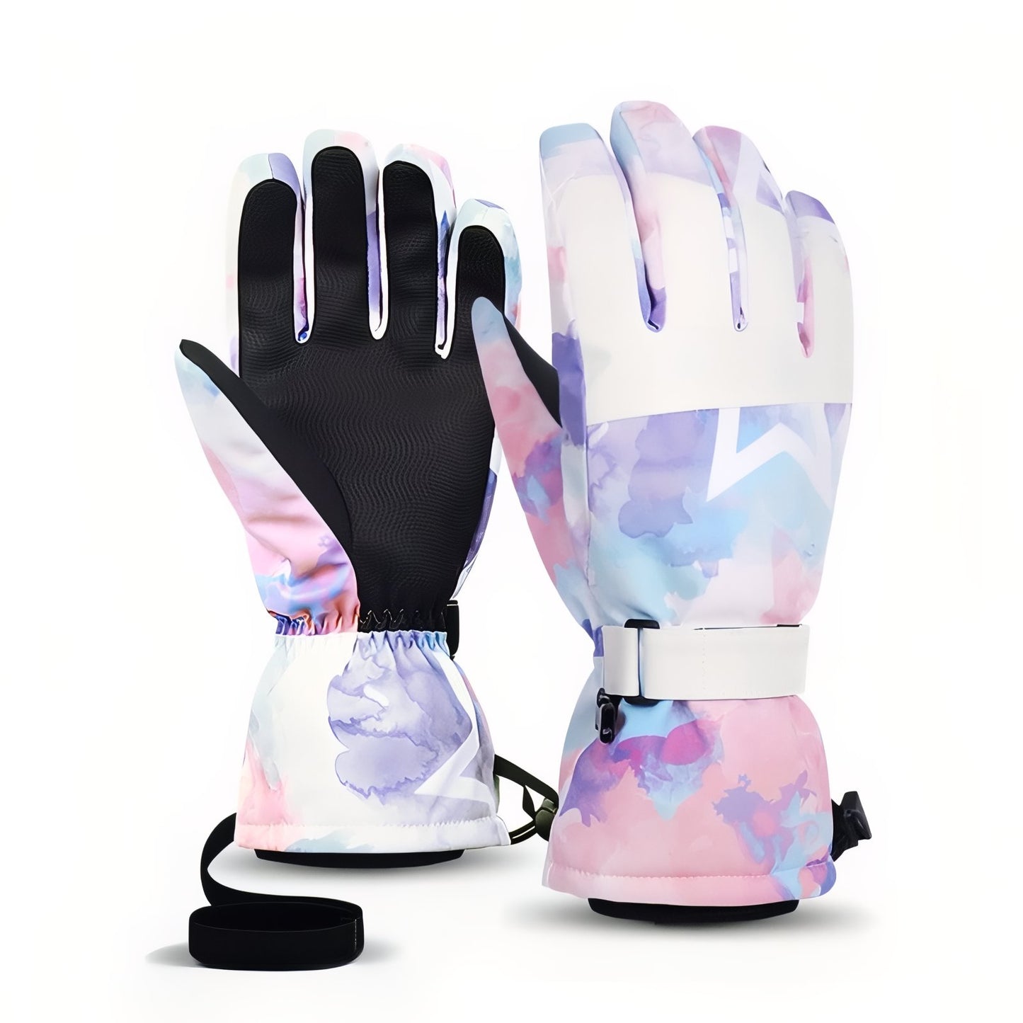 Gants Randonnée Hiver Homme - Rose Pastel et Bleu Ciel