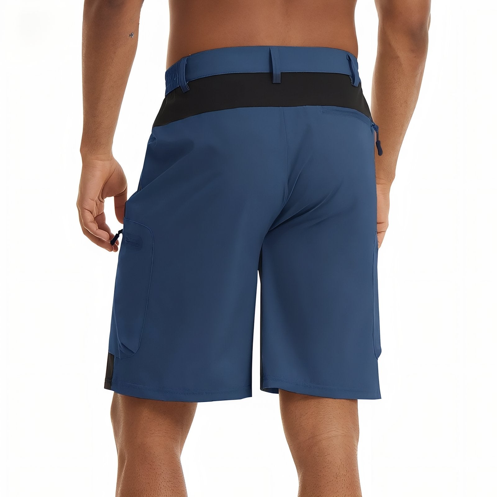 Short de Randonnée Homme Imperméable vue arrière avec poche - Bleu Cobalt - Beige - Vert Foncé - Gris Foncé - Gris Clair - Noir - Bleu Marine - Vert Fluo - Vert Menthe - Orange - Blanc - Rouge - Bleu - Bleu Ciel - Turquoise - Vert d'Eau