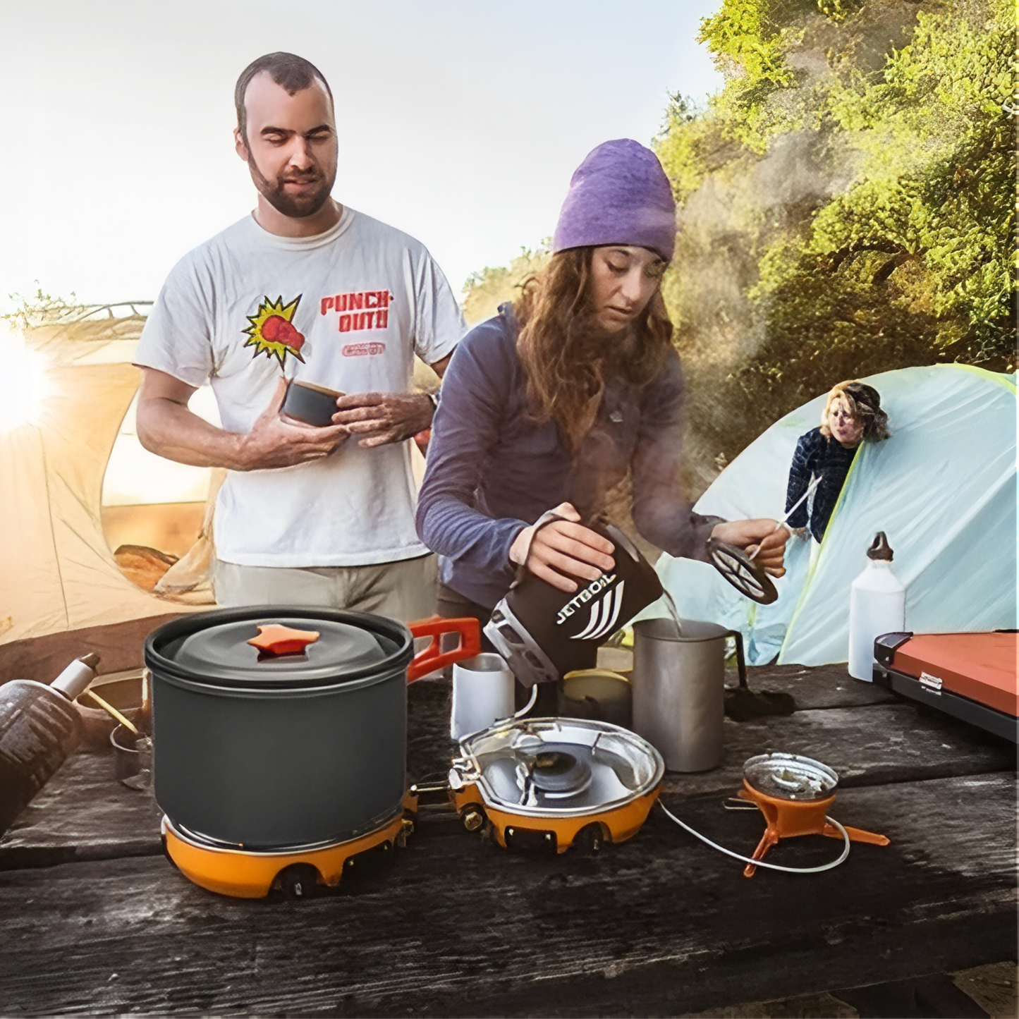Kit Popote 3 Personnes mise en situation camping - Kit A - KitB - Kit C - Kit D