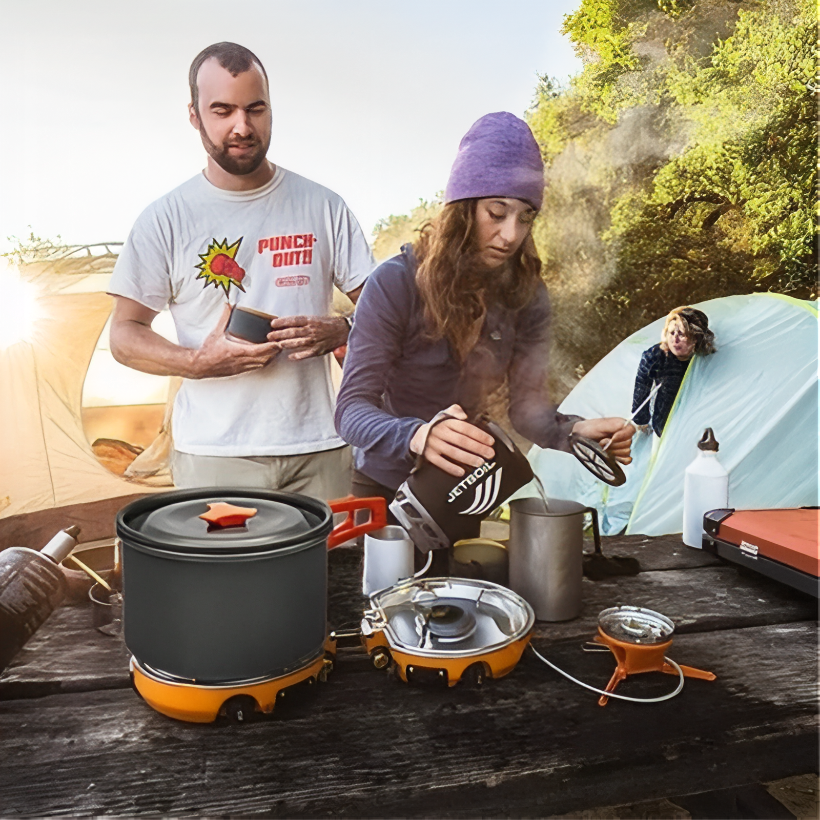 Kit Popote 3 Personnes mise en situation camping - Kit A - KitB - Kit C - Kit D