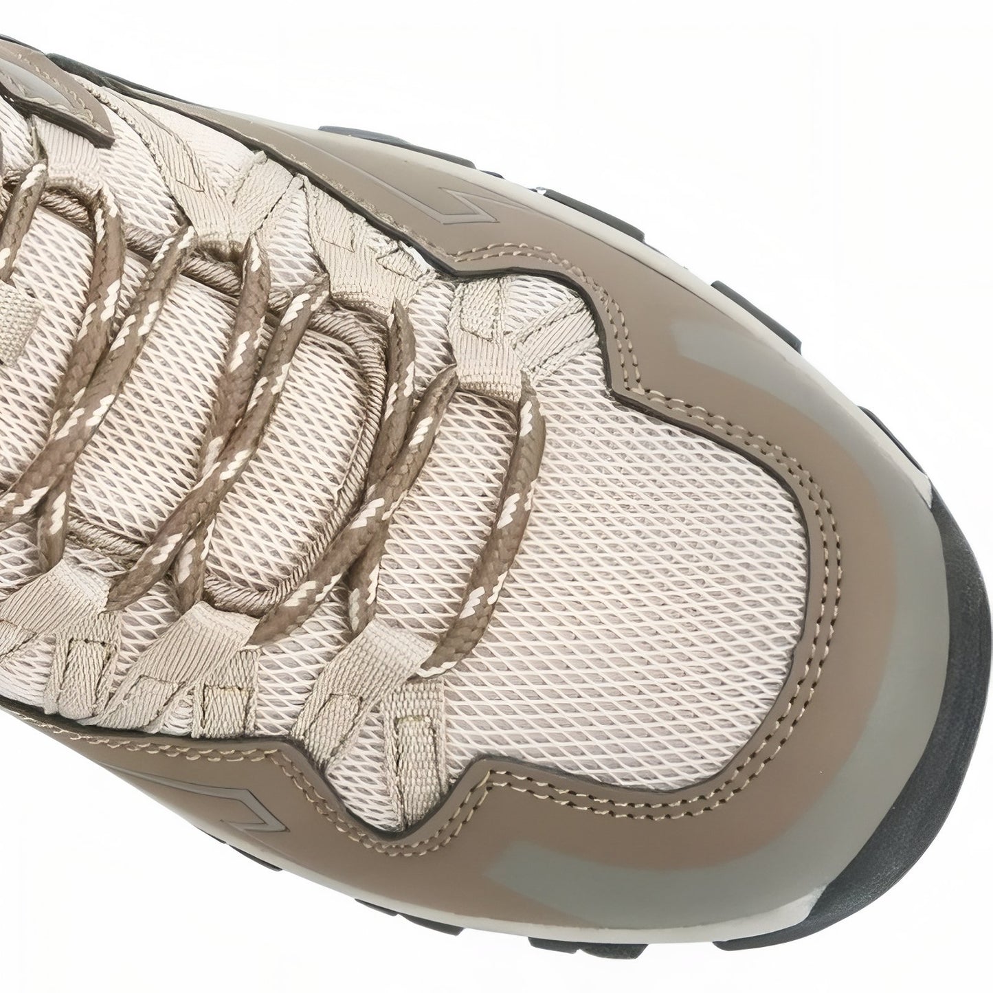 Chaussure Basse De Marche Homme gros plan lacets - Beige et Marron - Noir et Gris