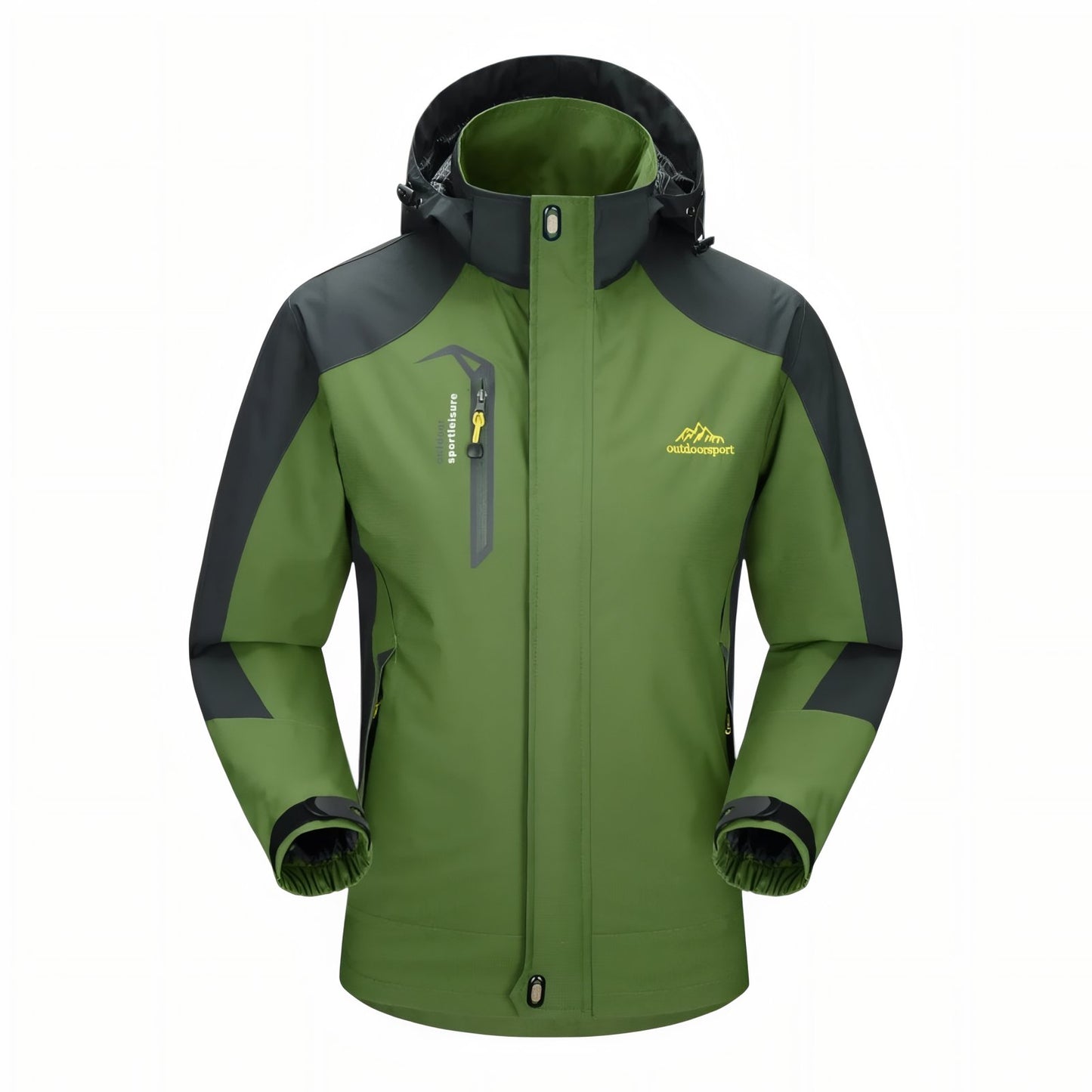 Veste Randonnée Imperméable Respirante Homme - Vert Olive et Noir