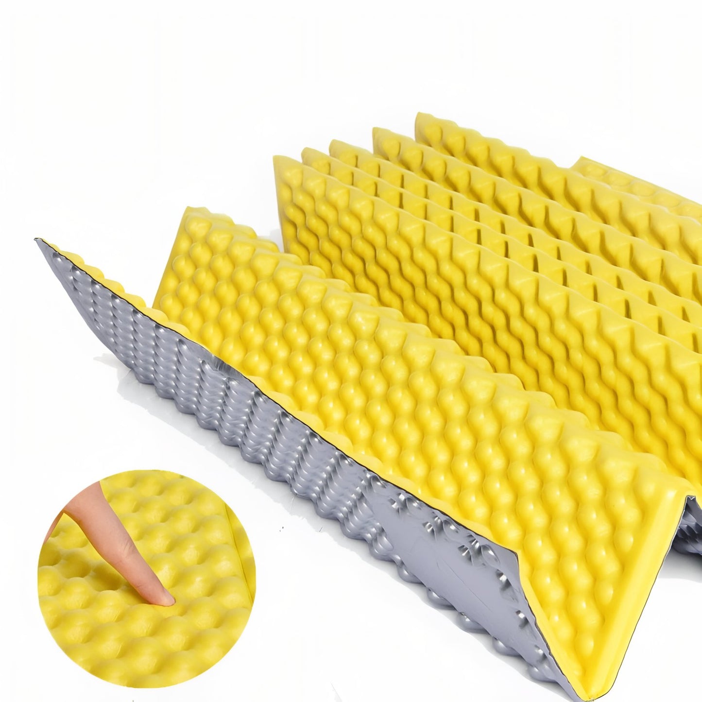 Matelas Pliable Randonnée gros plan texture - Jaune - Marron Foncé