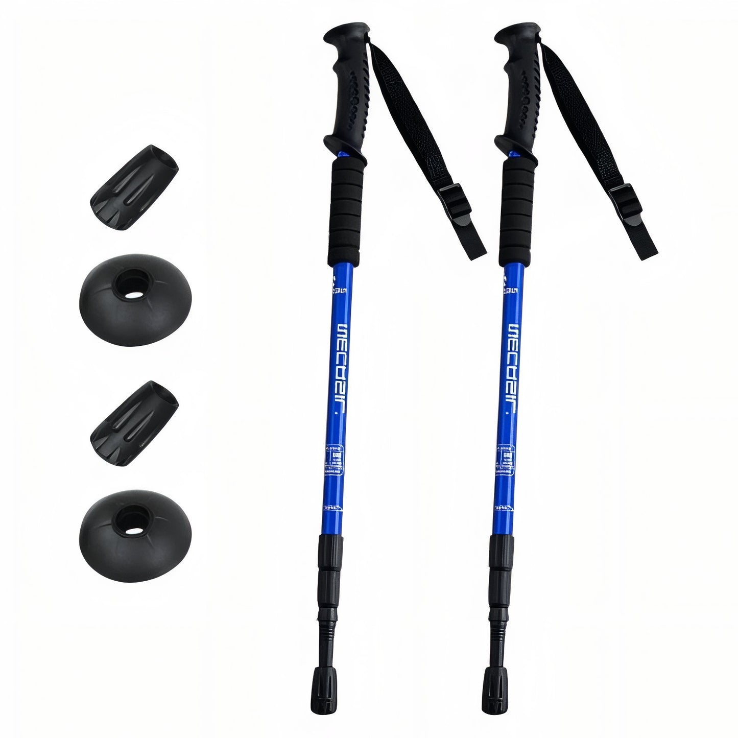 Bâton Randonnée Télescopique Léger - Bleu Ciel - 2 Bâtons (Paire Complète)